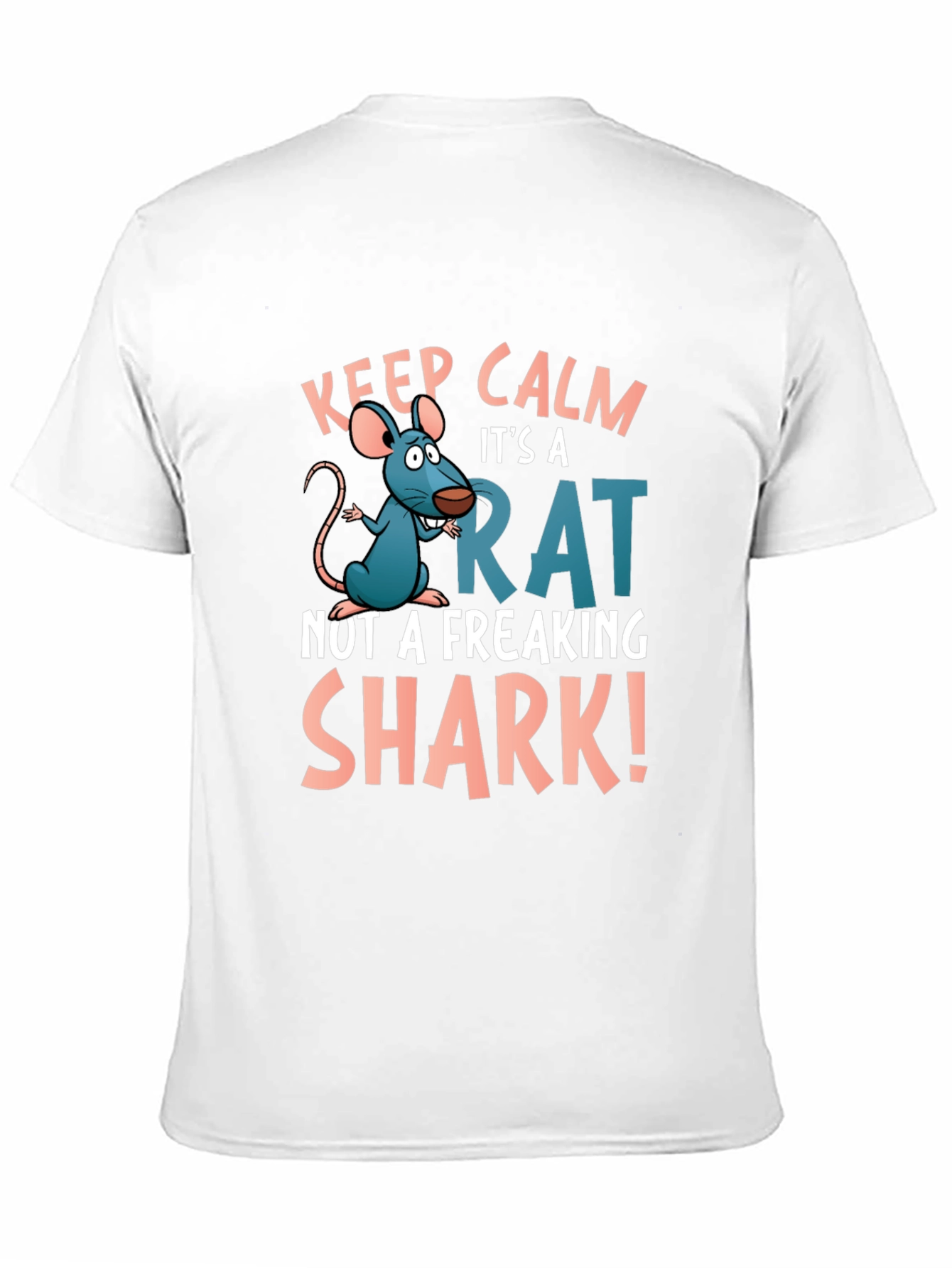 Black Keep Calm Rat T-Shirt: Funny Cartoon Rat Design view 11