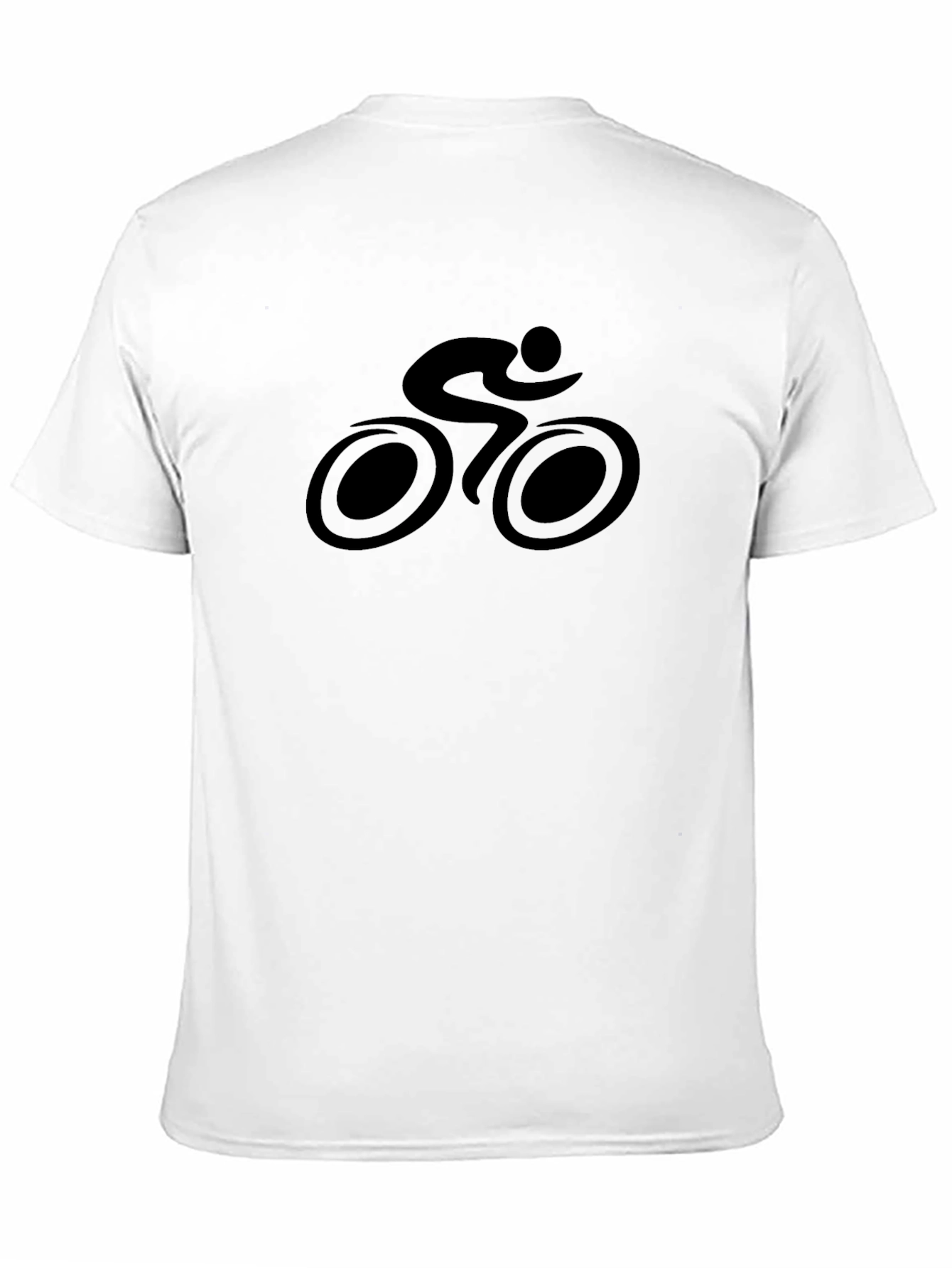 Black Cycling Silhouette Tee - Black Cotton Rider Shirt view 11