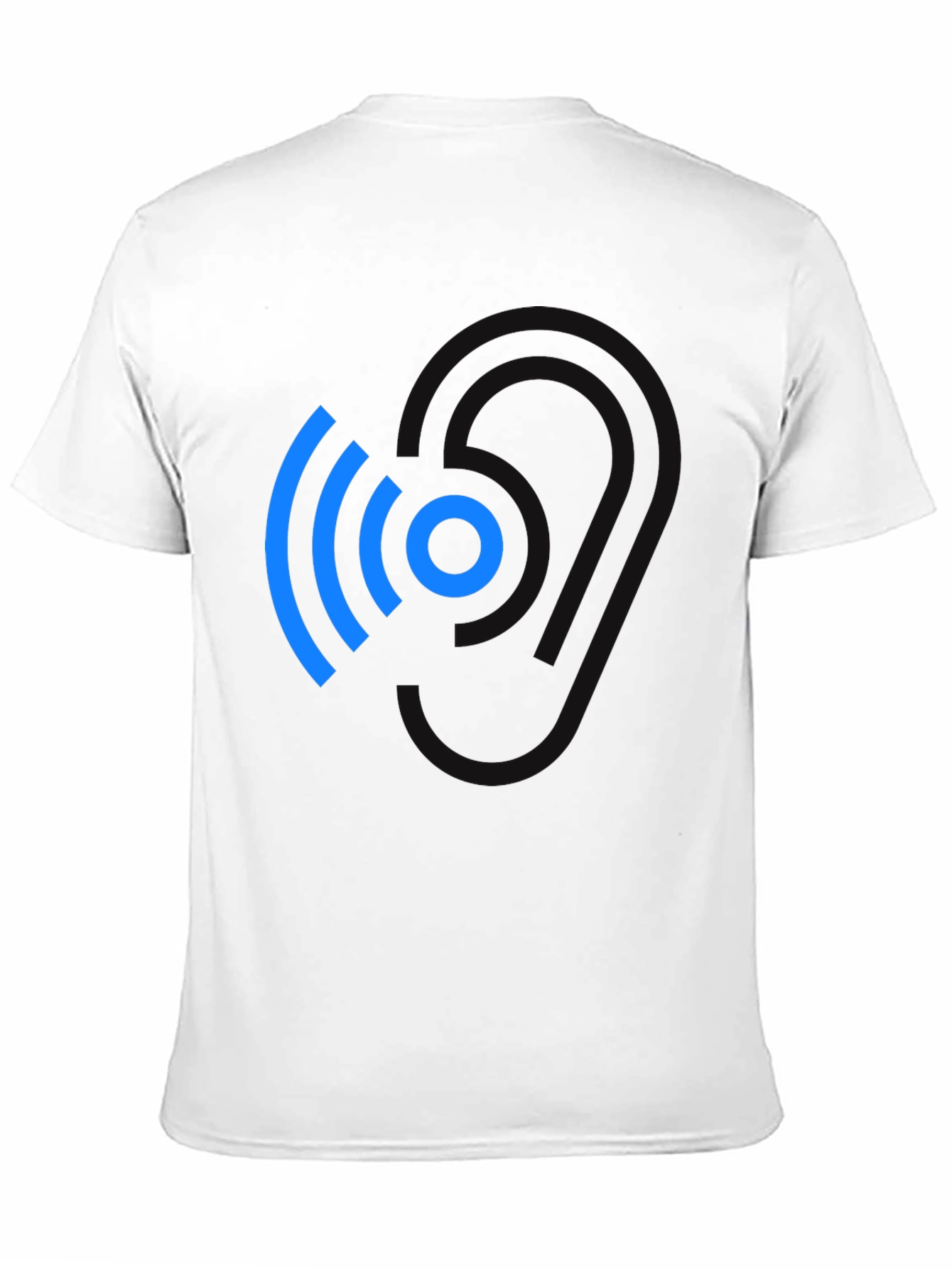 Black Modern Blue Wireless Signal Black T-Shirt view 11