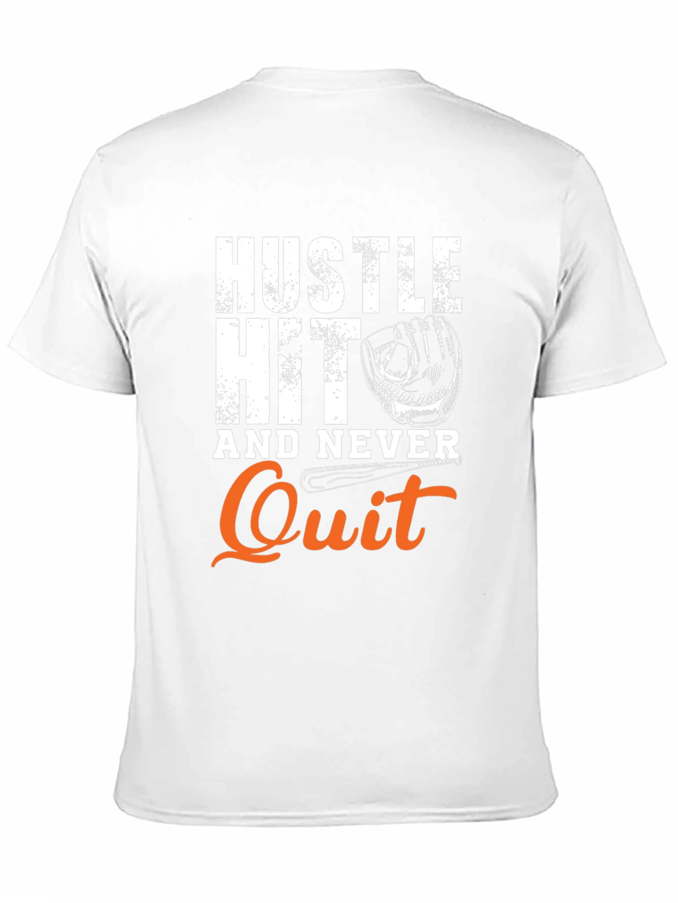 Hustle Hit Never Quit Baseball Graphic Tee - 11