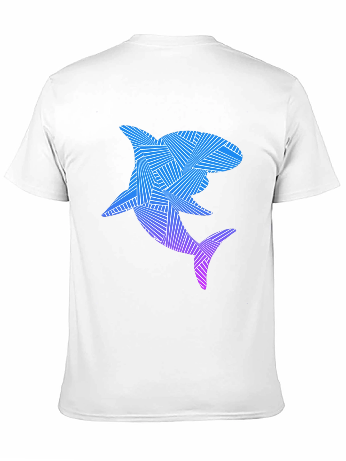 Black Abstract Shark Graphic Tee - Cool Ocean Design view 11