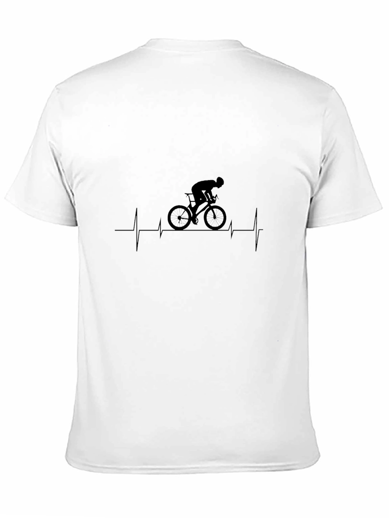 Black Cyclist Heartbeat Graphic Tee - Black view 11