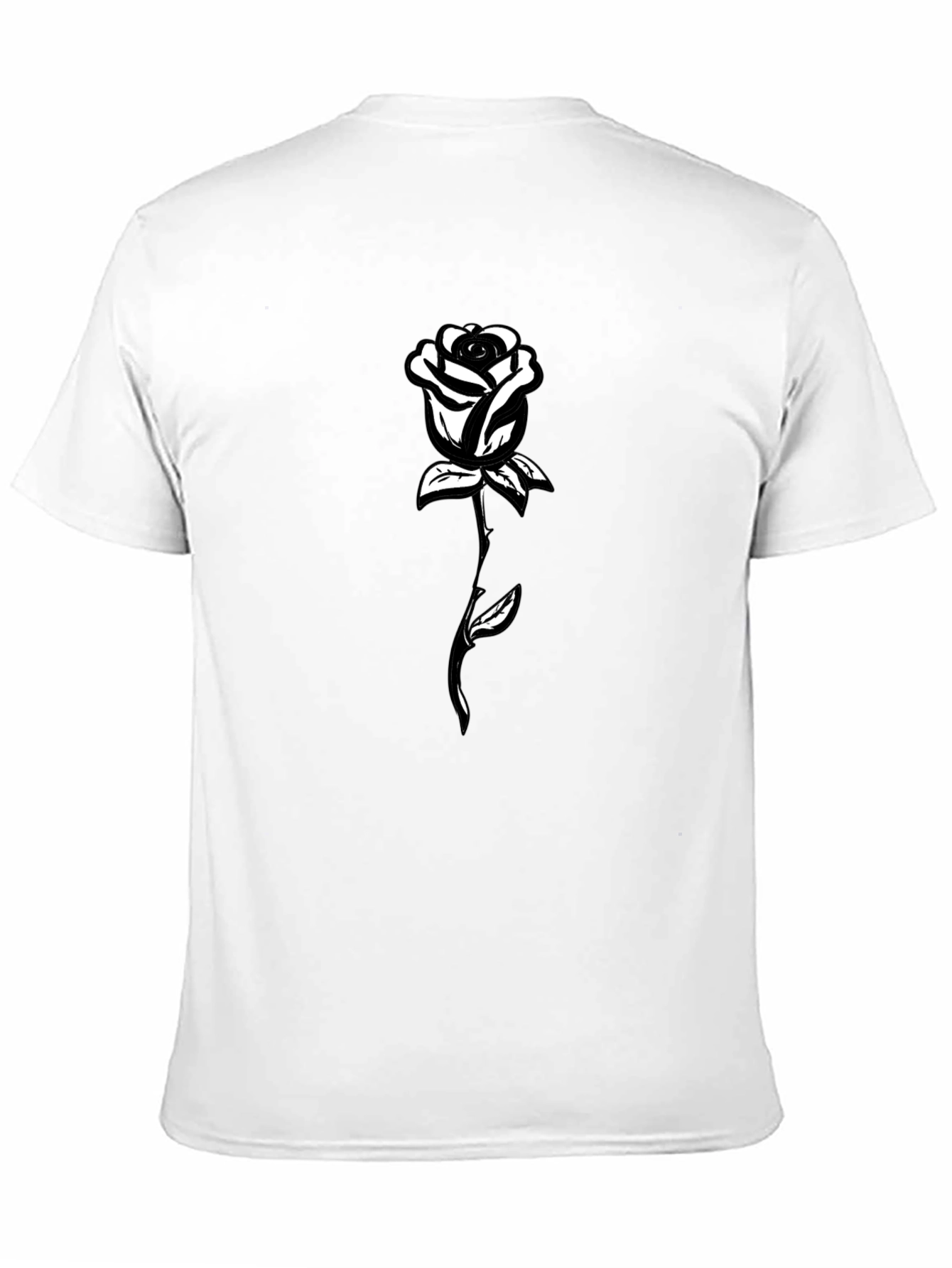 Black Black T-Shirt with White Rose Graphic view 11