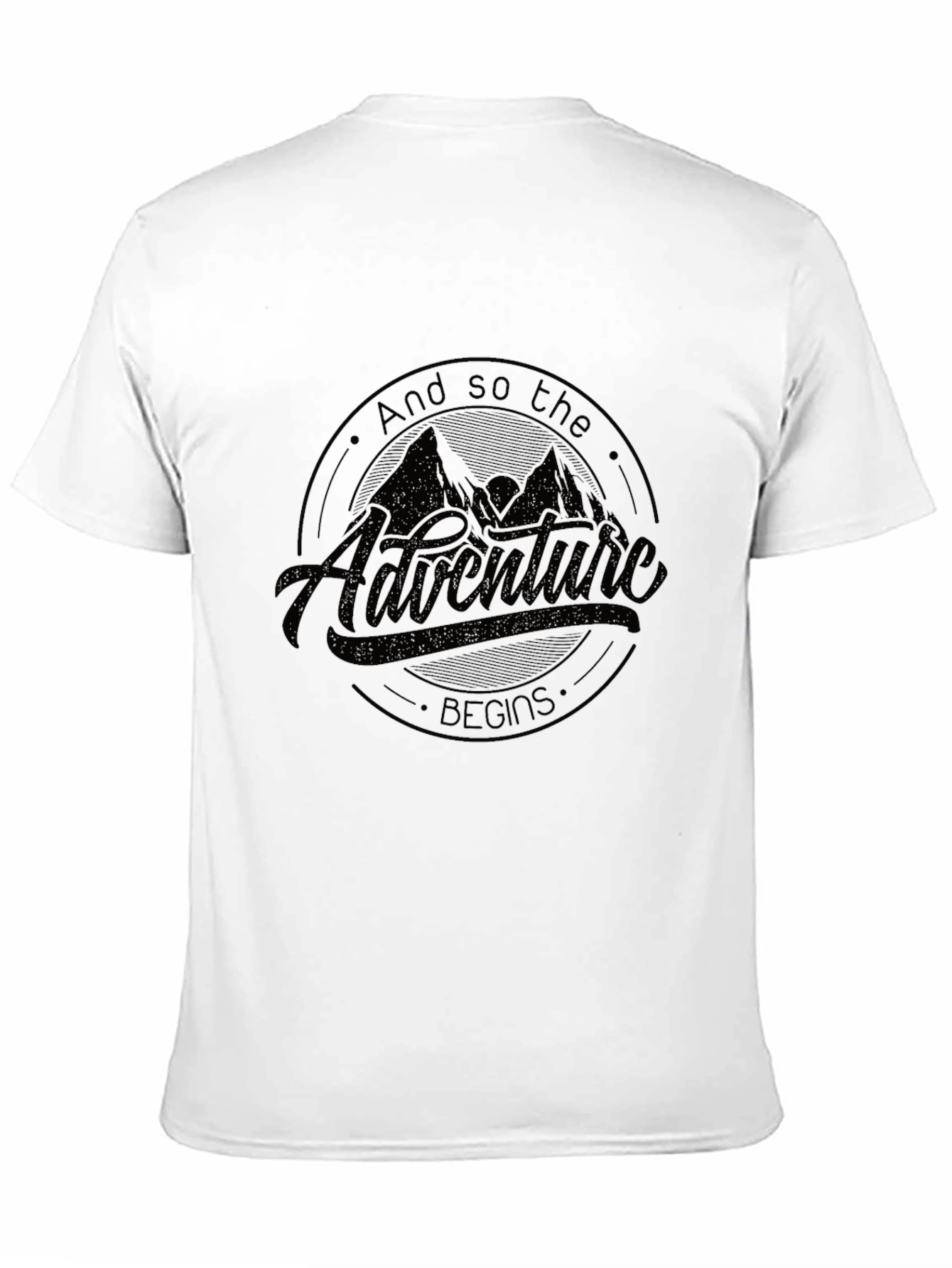 Black Adventure Begins Graphic Tee - Black Crew Neck view 11