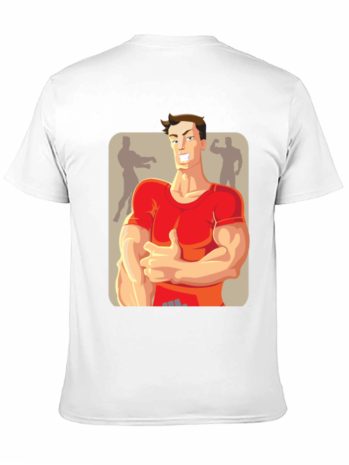 Black Bodybuilder Cartoon Graphic T-Shirt view 11