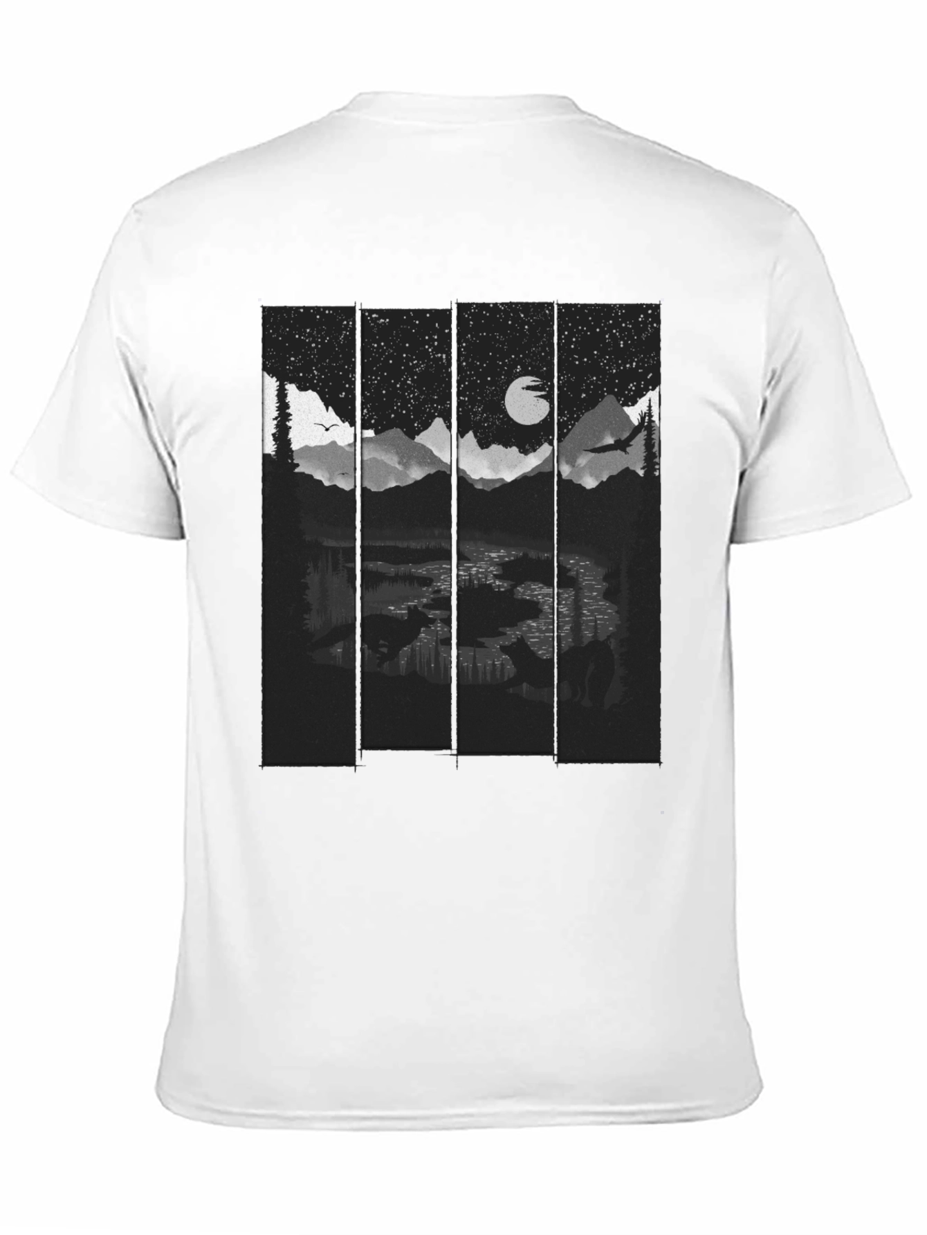 Black Night Landscape Graphic Tee - Stylish & Unique! view 11