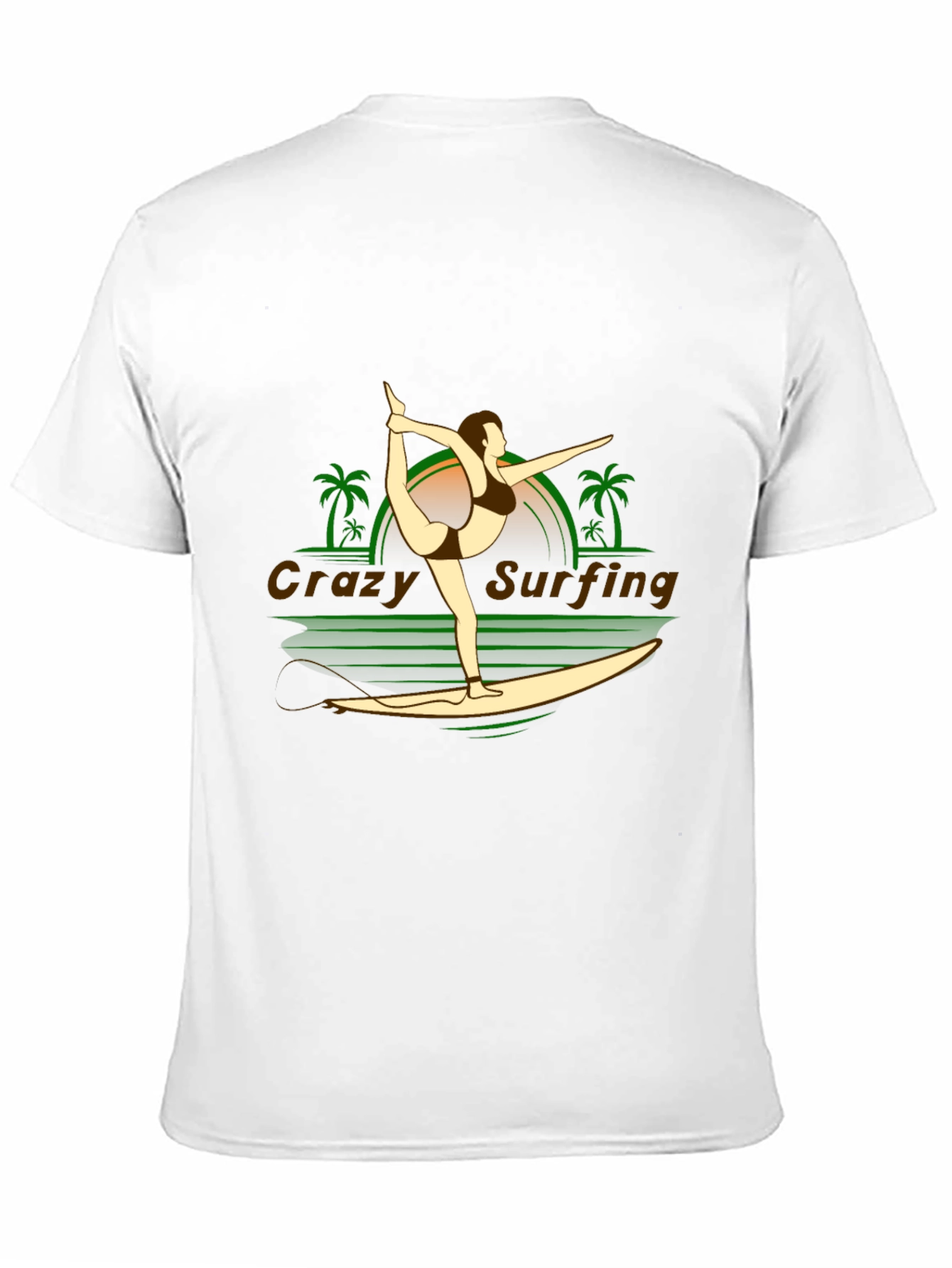 Black Crazy Surfing Graphic Tee - Black Cotton T-Shirt view 11