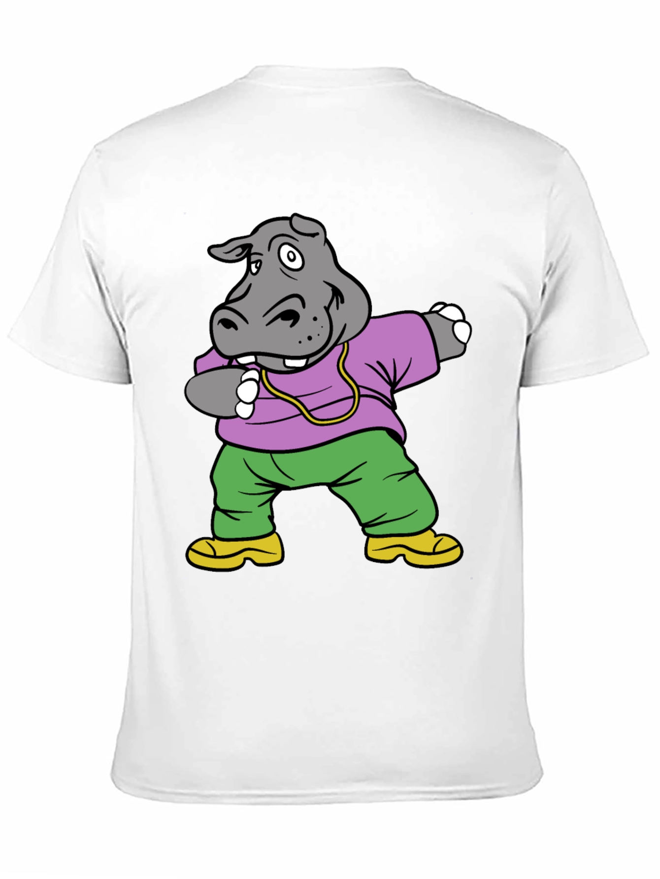 Black Dabbing Hippo Graphic Tee - Cool Cartoon Shirt view 11
