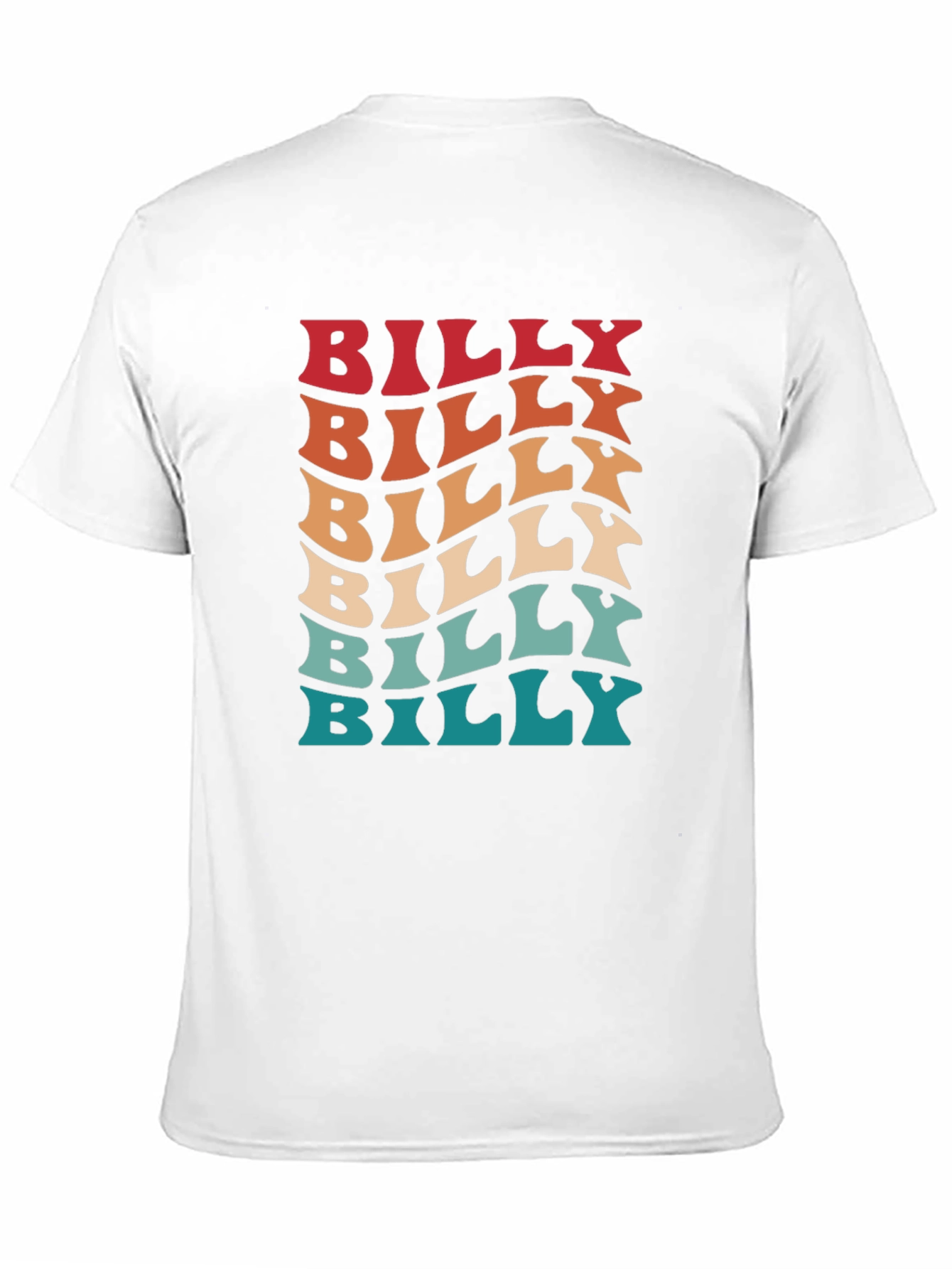 Black Retro Billy Tee - Cool Wavy Text Design view 11