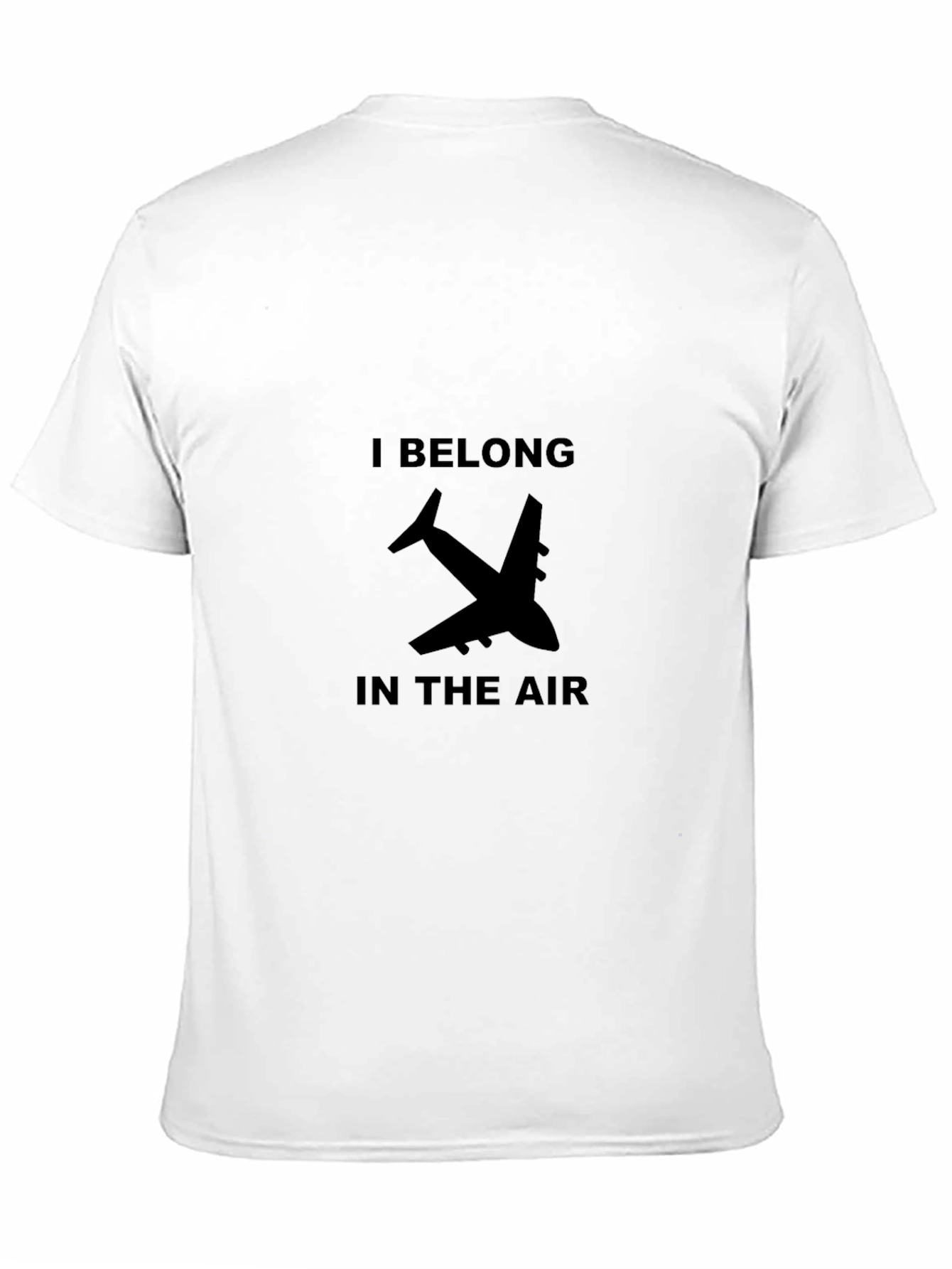 I Belong In The Air Airplane Graphic Black T-Shirt - 11