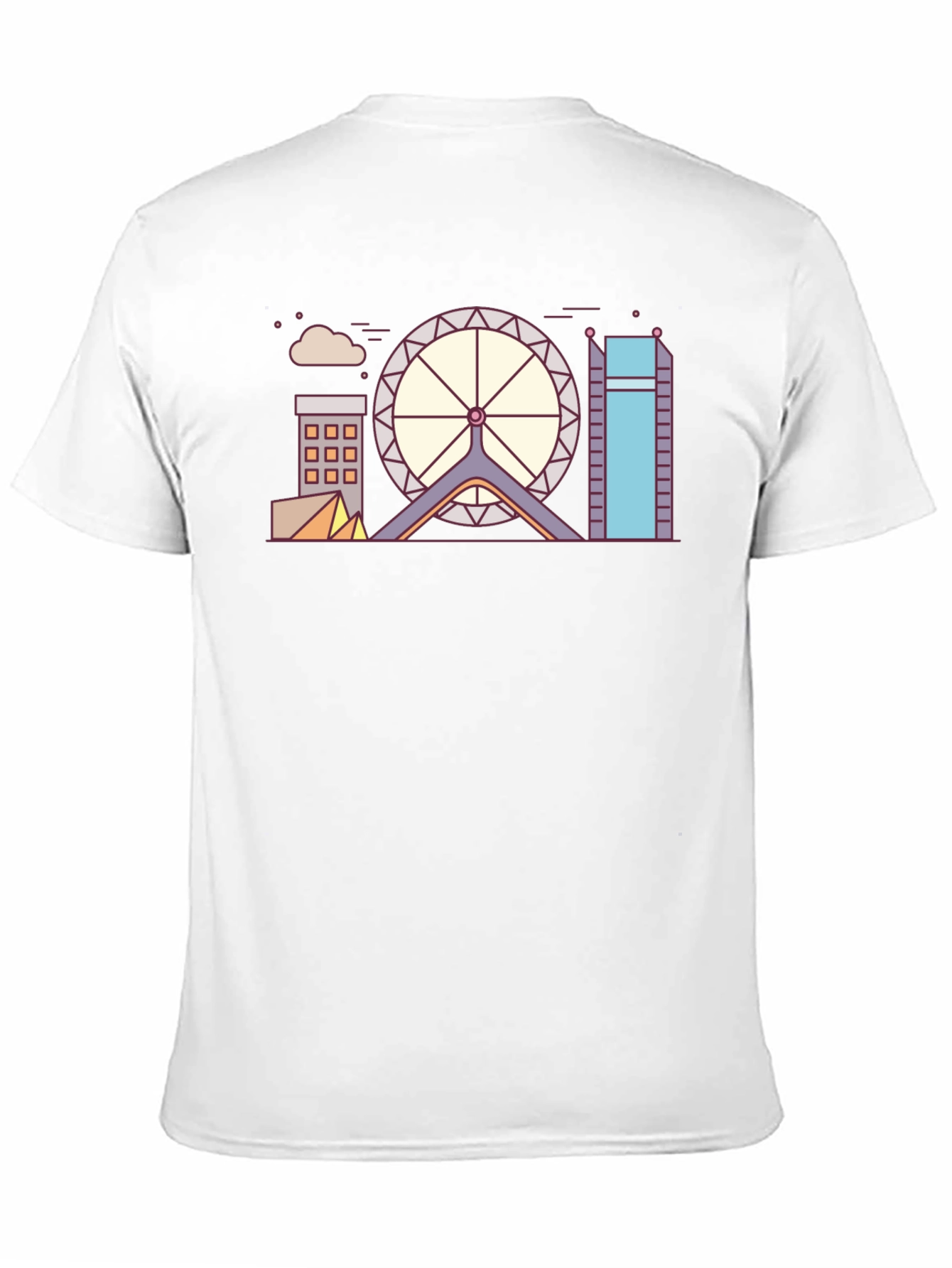 Black Geometric Cityscape Graphic Tee view 11