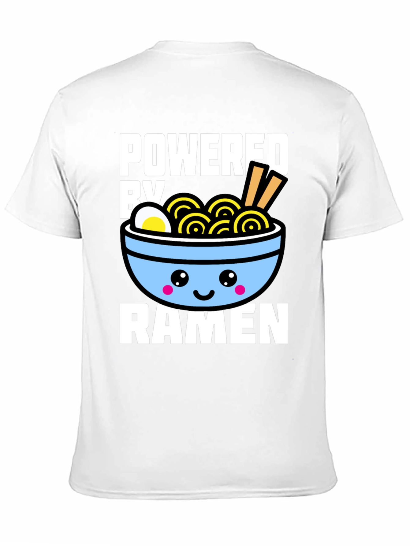 Black Powered By Ramen T-Shirt - Kawaii Noodle Bowl Graphic Tee view 11