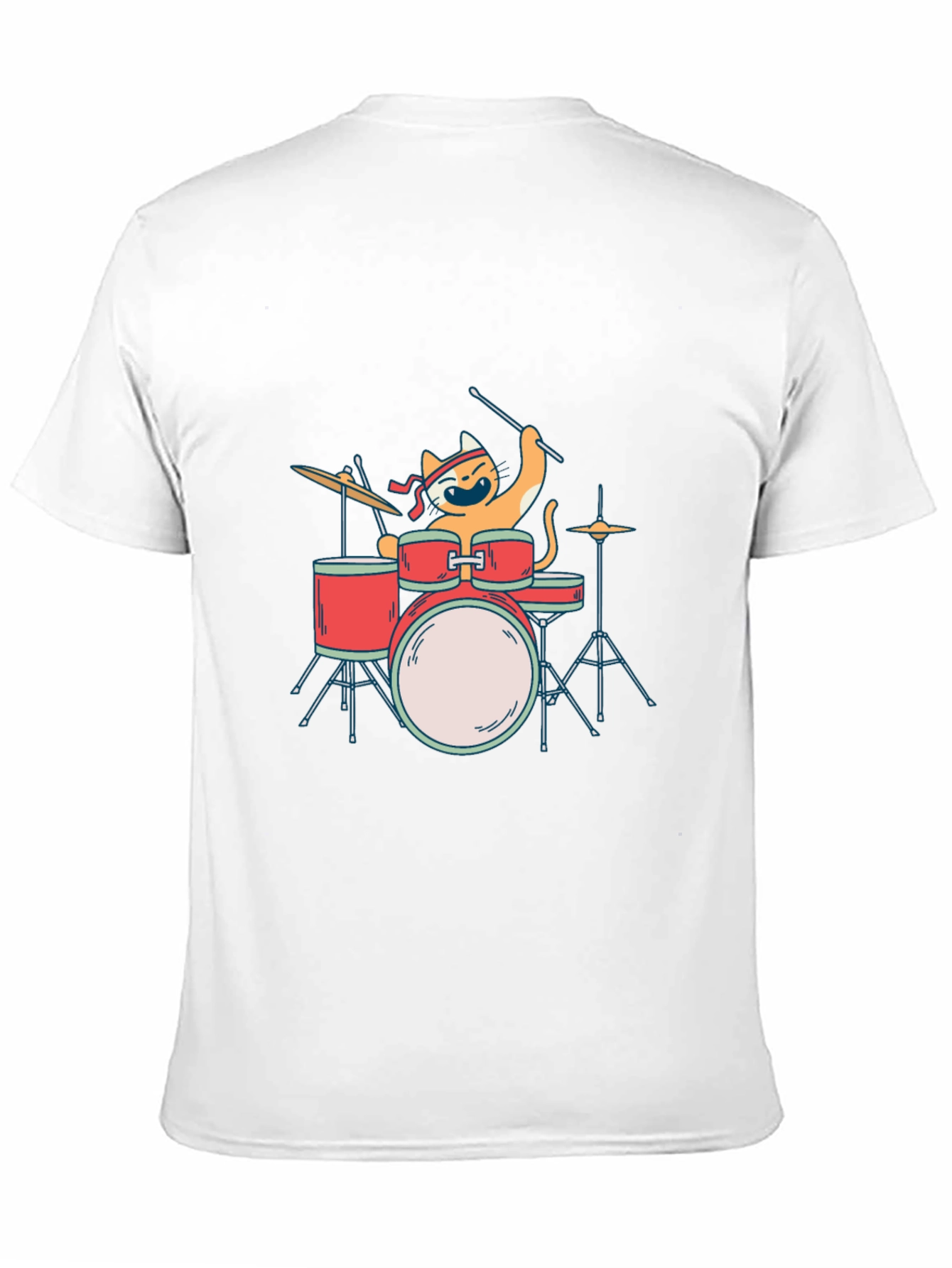 Black Cat Drummer T-Shirt - Playful Music Lover Tee view 11