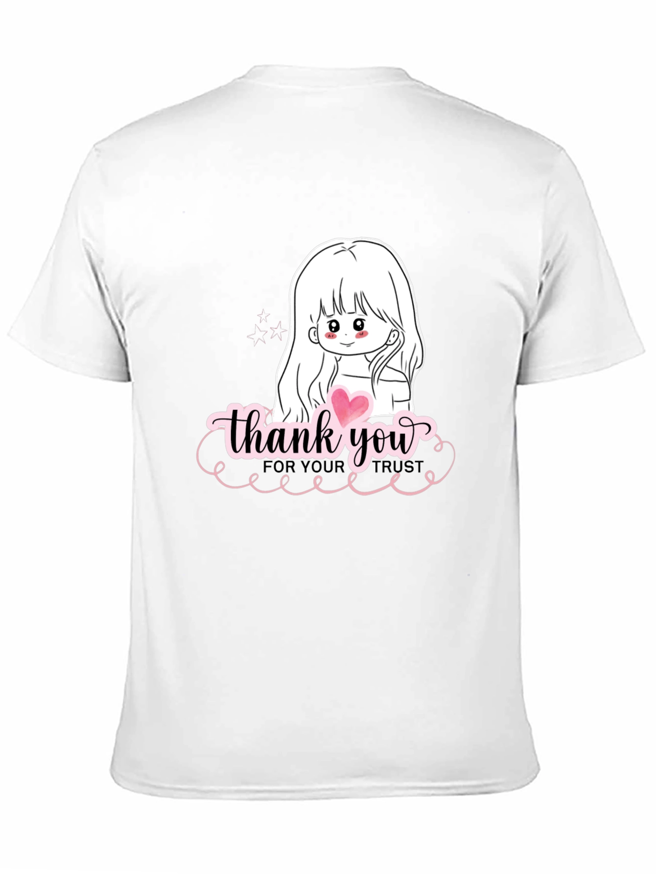 Black Thank You Girl Graphic T-Shirt - Casual Black Tee view 11