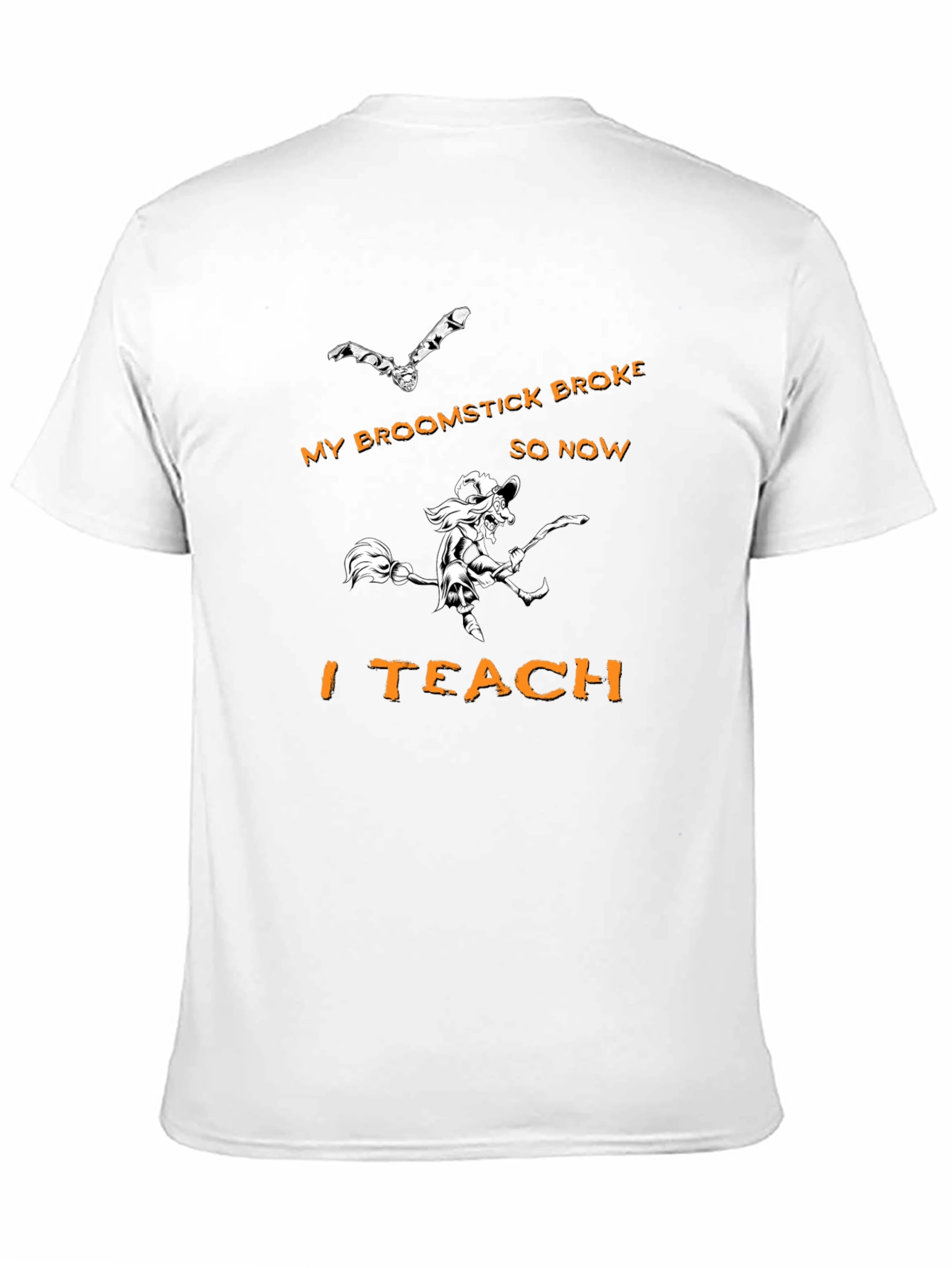 Black Broomstick Teacher T-Shirt - Halloween Witch Tee view 11