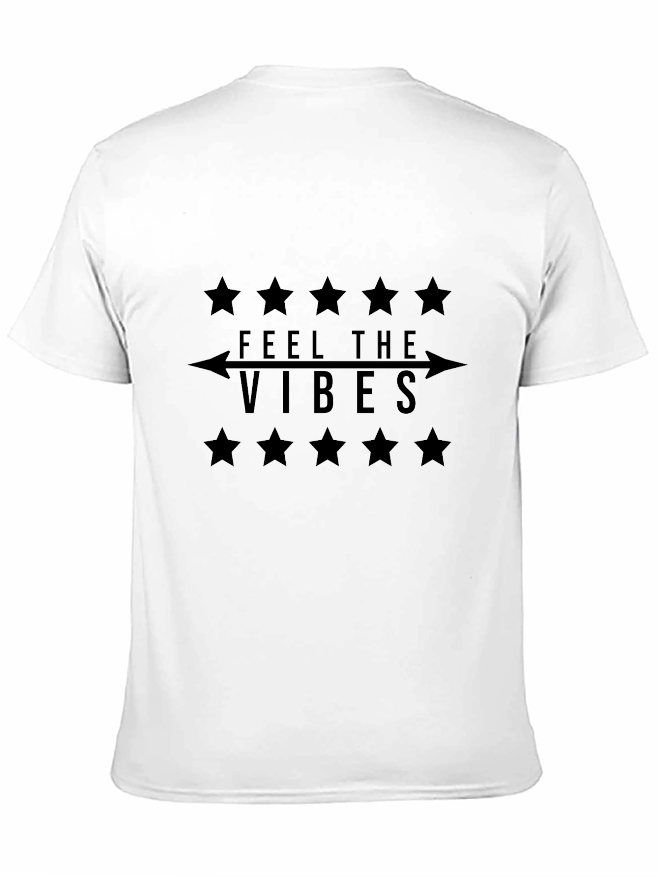 Black Feel the Vibes Graphic Black T-Shirt view 11
