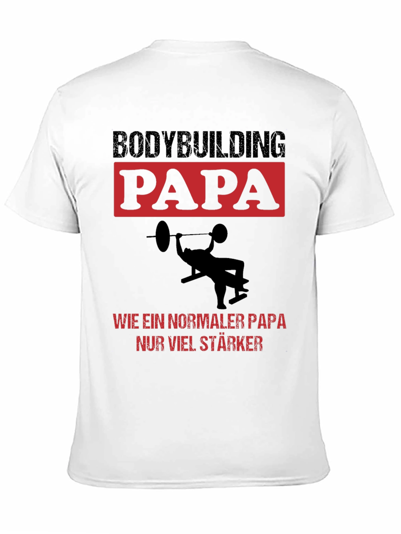 Black Bodybuilding Papa T-Shirt - Strong Dad Edition view 11