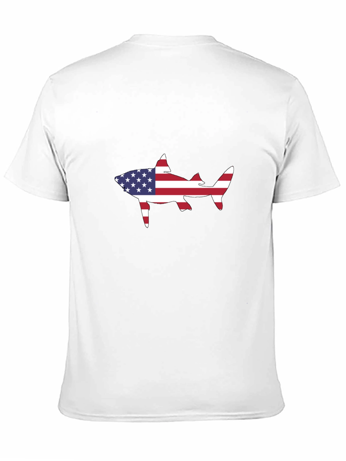 Black American Flag Shark Black T-Shirt view 11