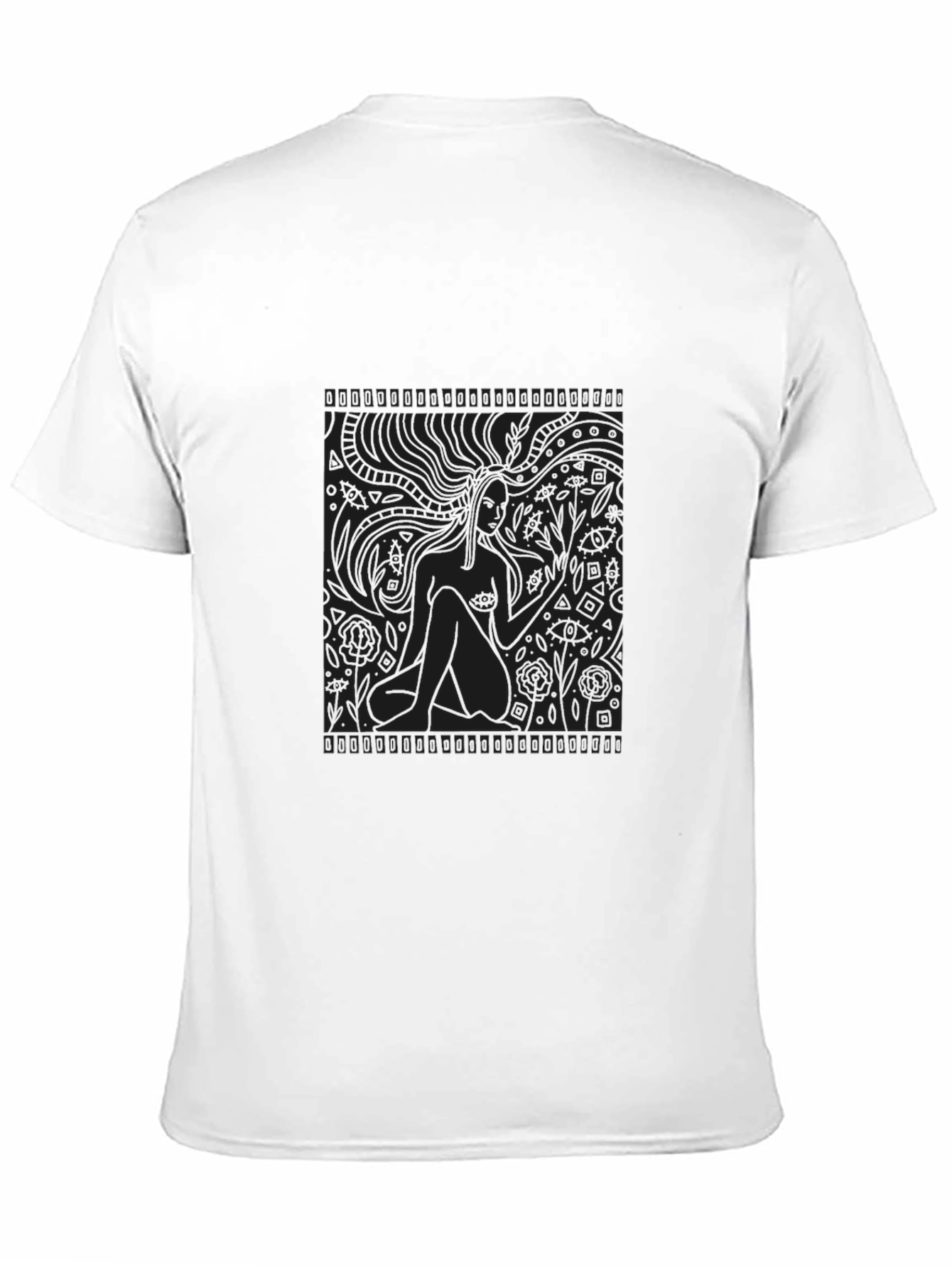 Black Abstract Graphic Print Black T-Shirt view 11