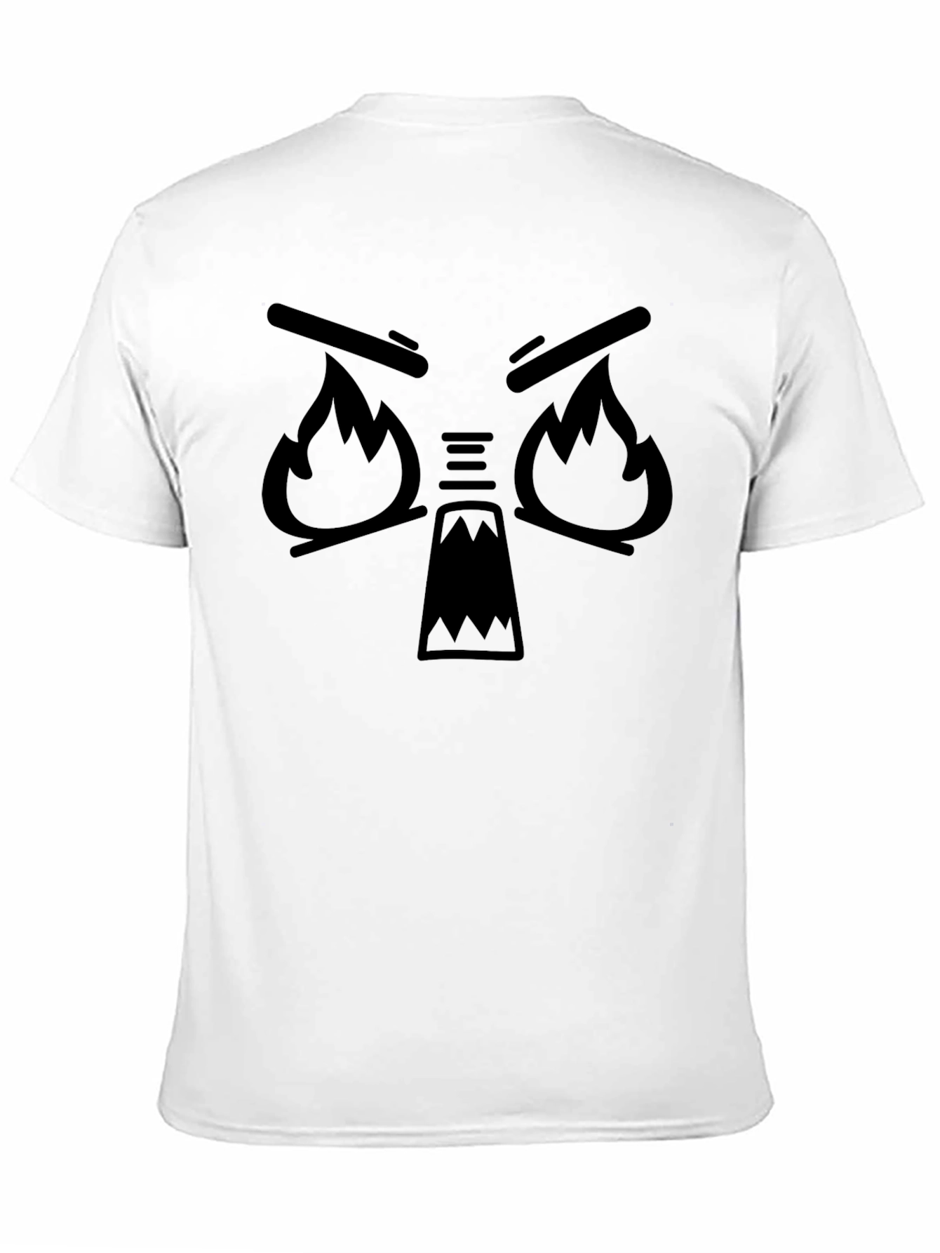 Black Fiery Face Black T-Shirt - Angry Cartoon Graphic Tee view 11