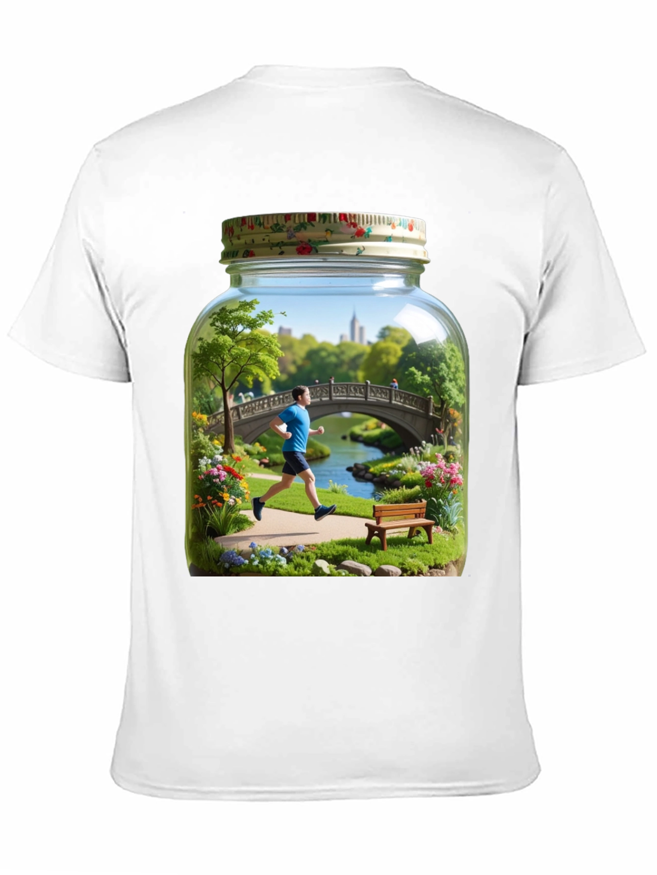 Black Central Park Scene in a Jar Graphic Tee view 11