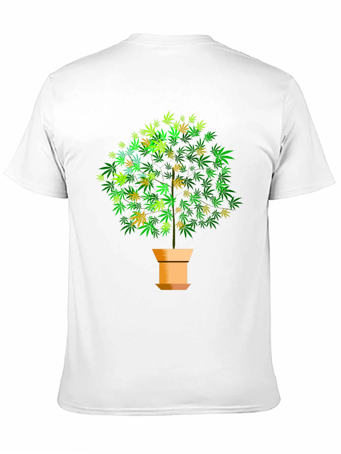 Black Marijuana Tree Graphic Black T-Shirt view 11