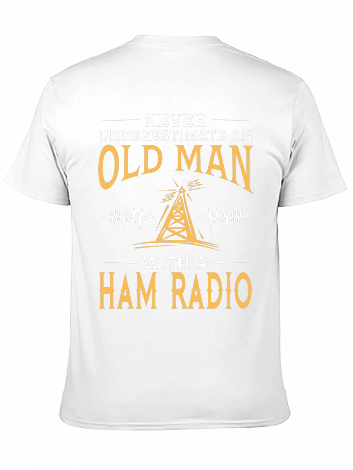 Black Never Underestimate an Old Man Ham Radio T-Shirt view 11