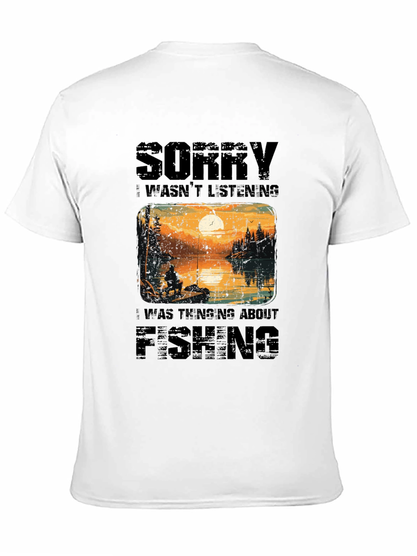 Black Fishing Graphic Tee: Sorry Wasn't Listening view 11