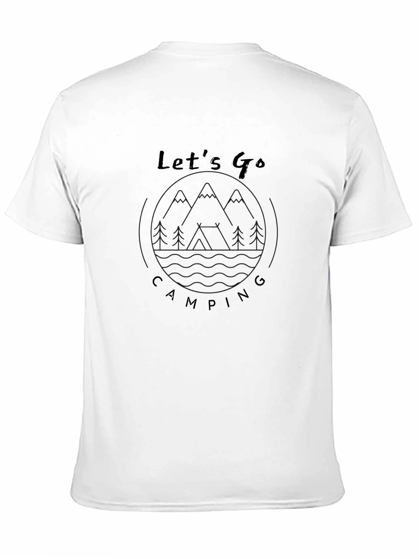 Black Let's Go Camping Graphic Tee - Black view 11