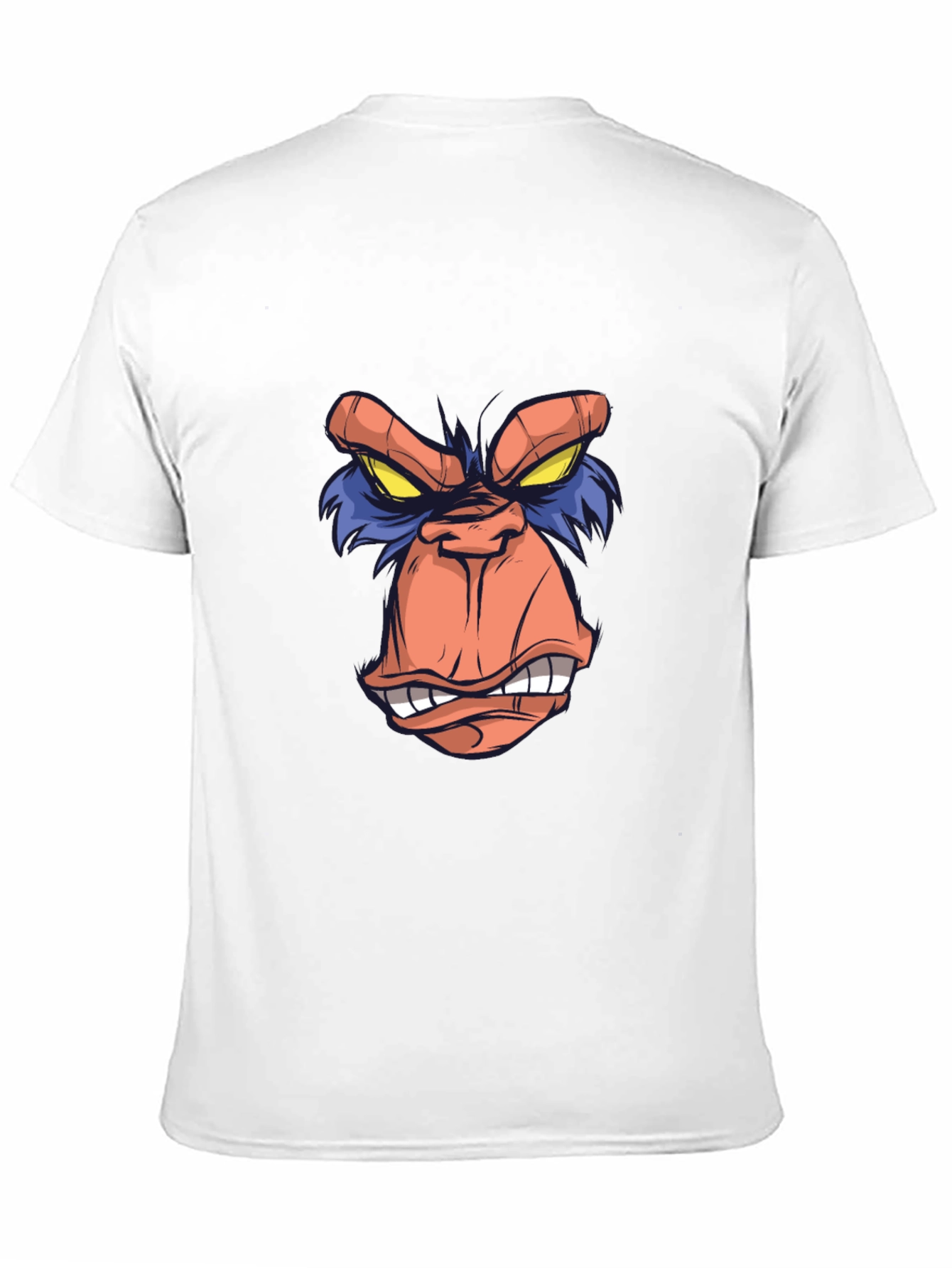 Black Cartoon Ape Face Graphic Tee - Black view 11