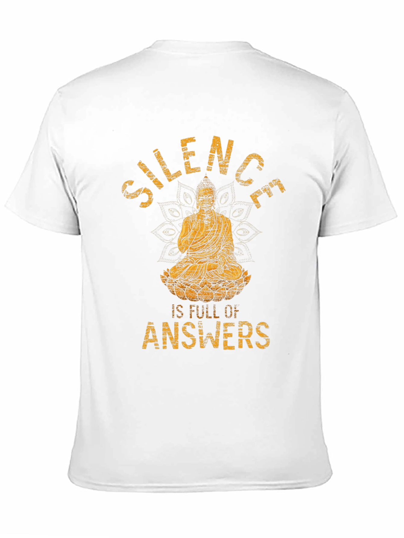 Black Silence is Full of Answers Buddha Graphic T-Shirt view 11