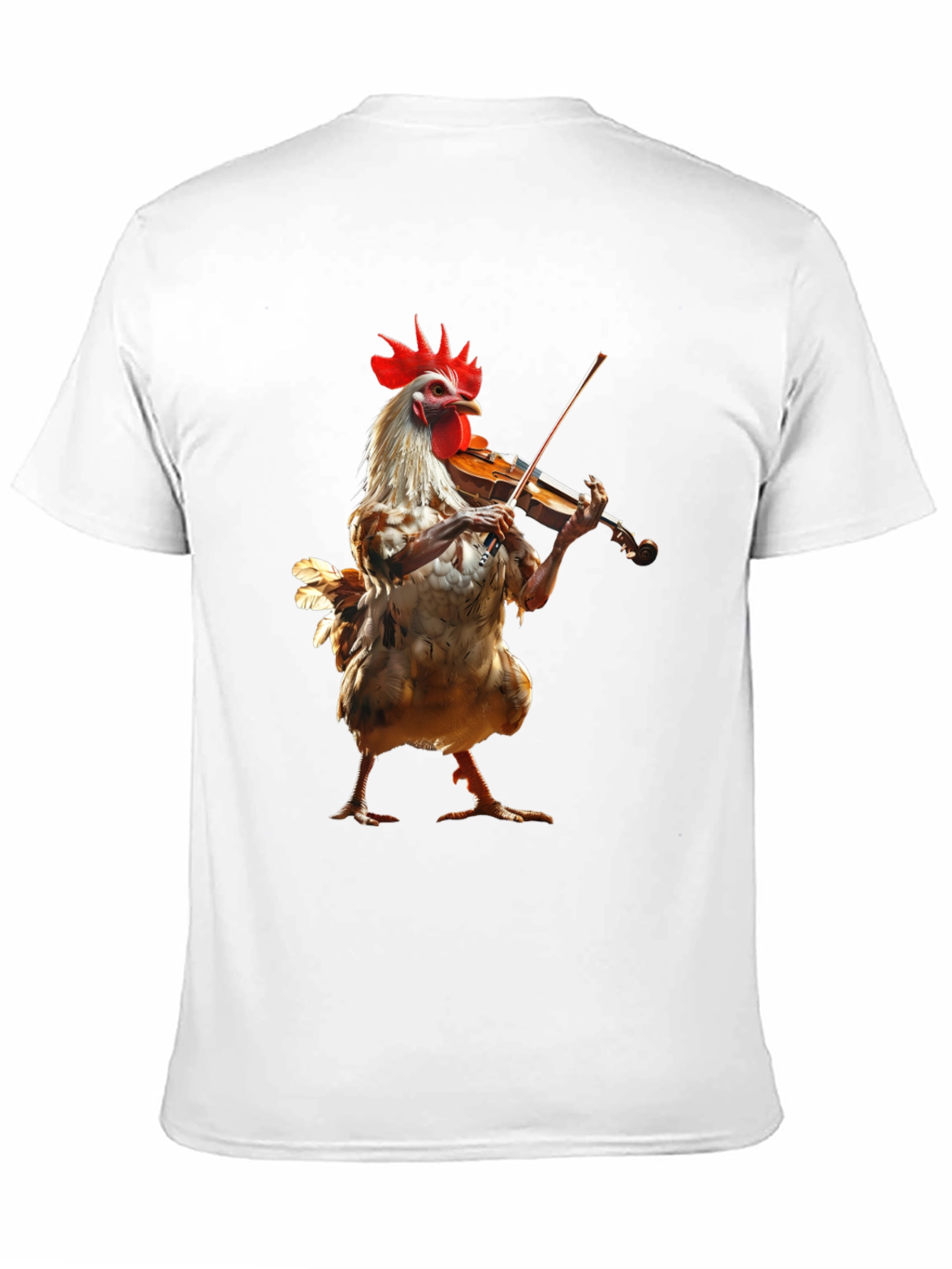 Black Chicken Playing Violin Graphic Tee view 11