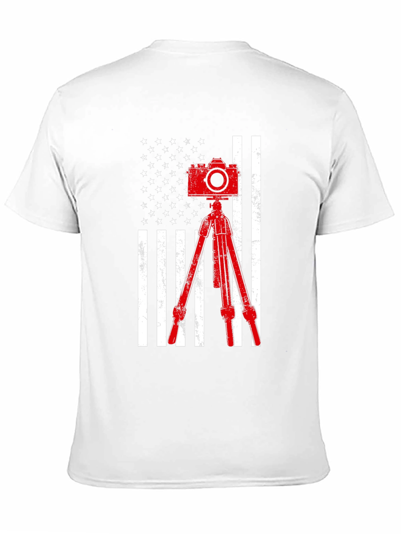 Black Patriotic Photographer T-Shirt - Camera & American Flag view 11