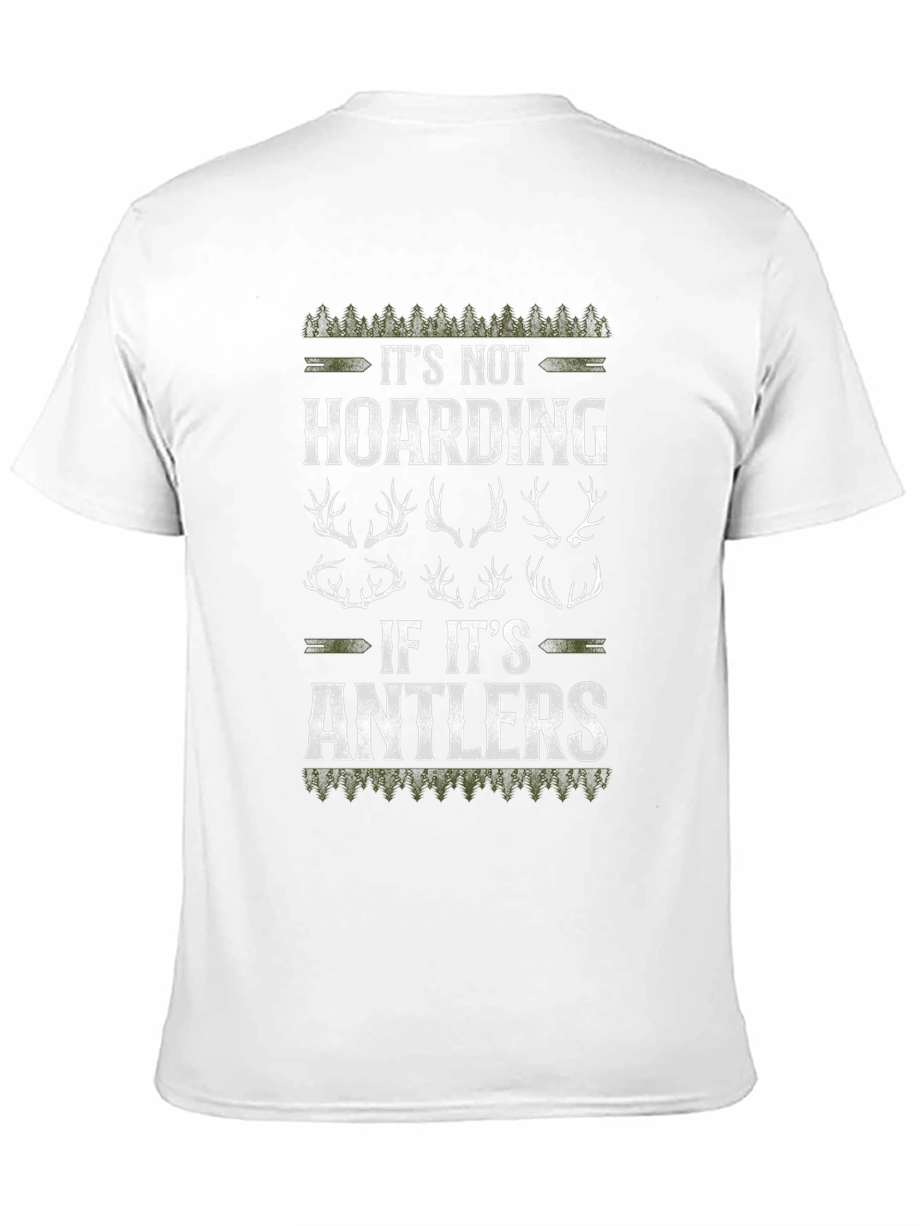 Black It's Not Hoarding Antlers Graphic Tee view 11