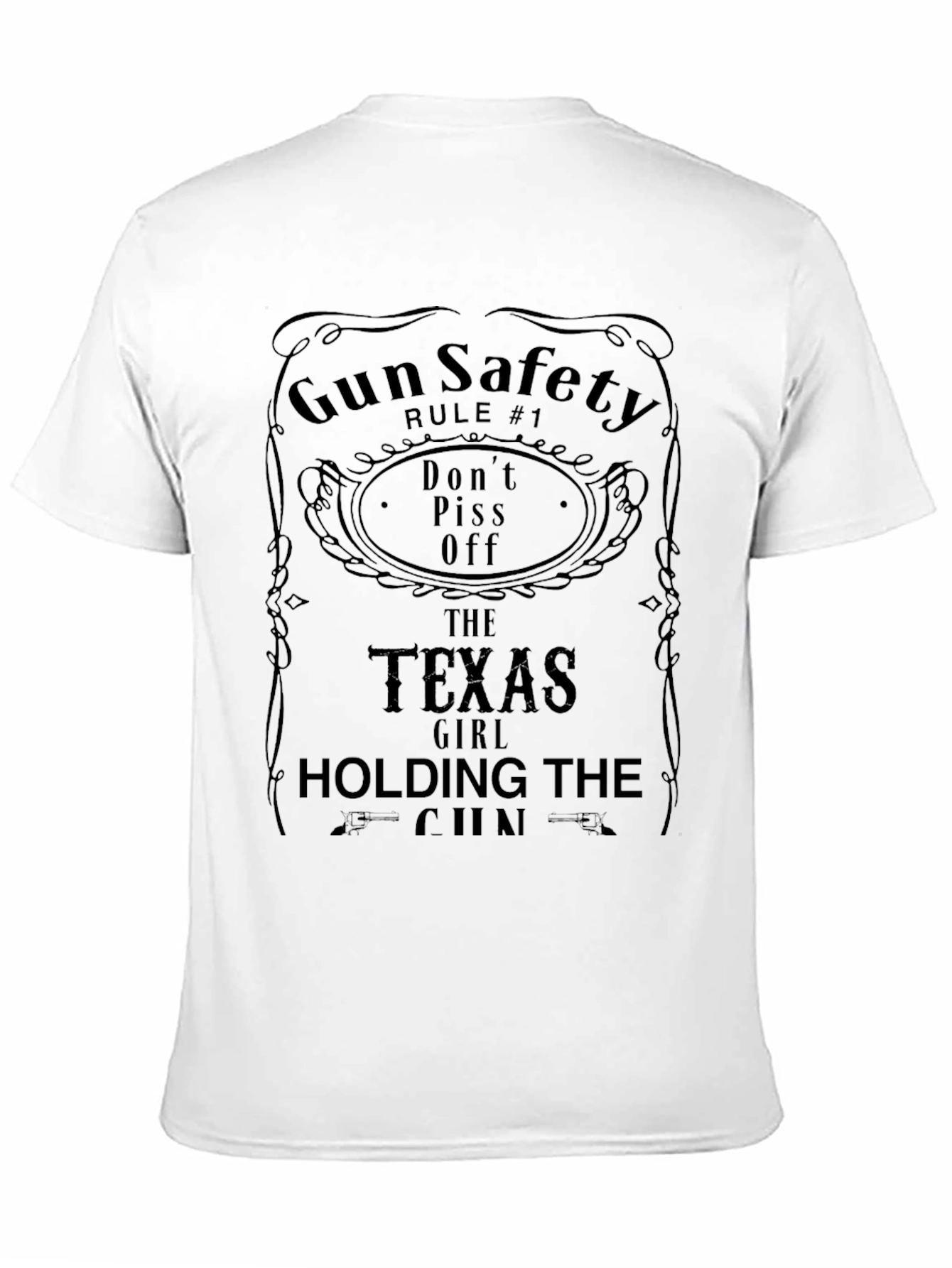 Black Gun Safety Texas Girl T-Shirt view 11