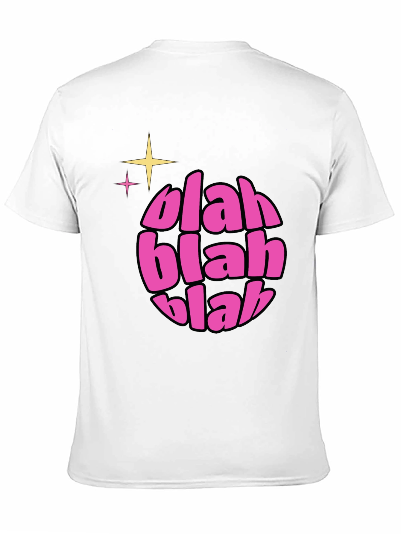 Black Blah Blah Blah Graphic Tee - Trendy Crew Neck Shirt view 11