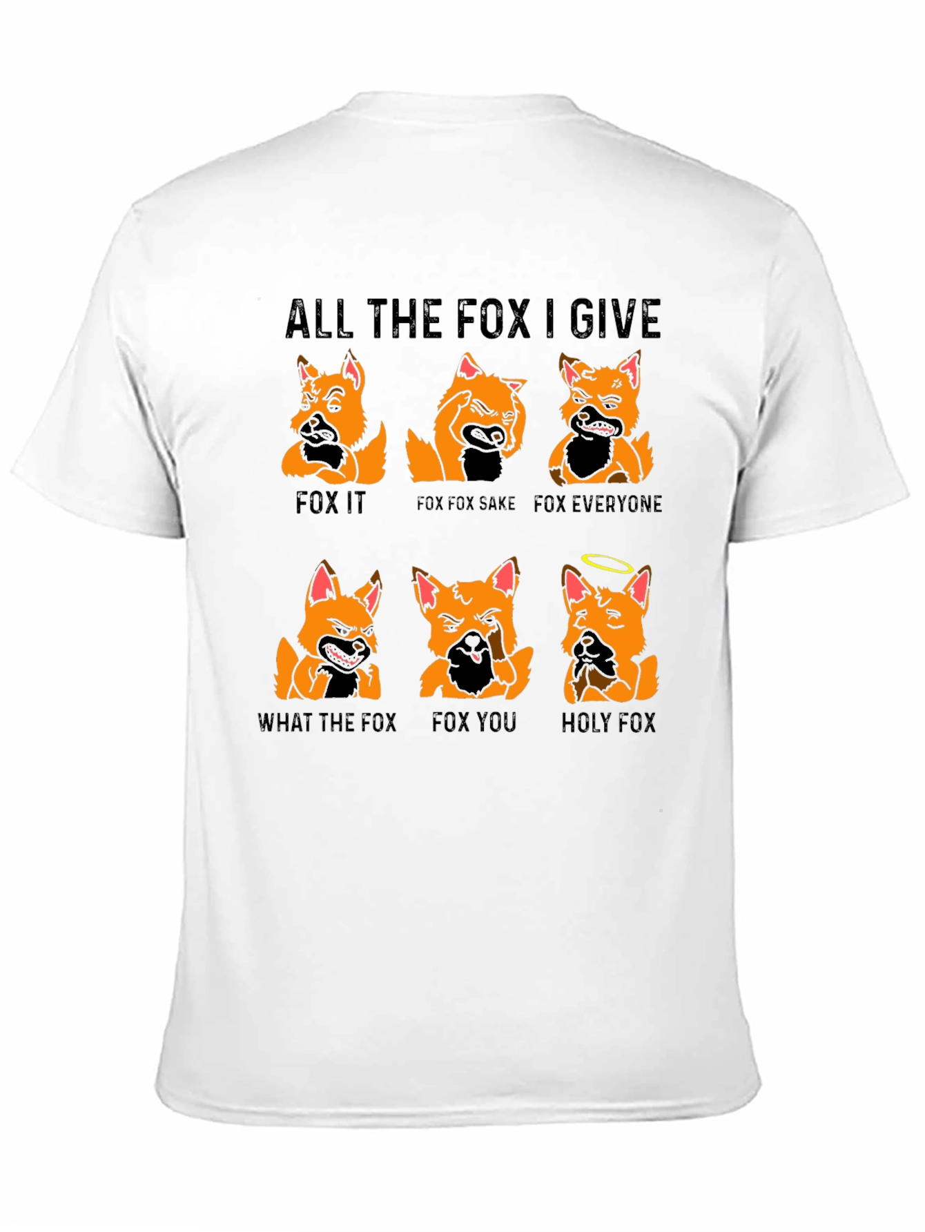 Black All the Fox I Give Graphic T-Shirt view 11
