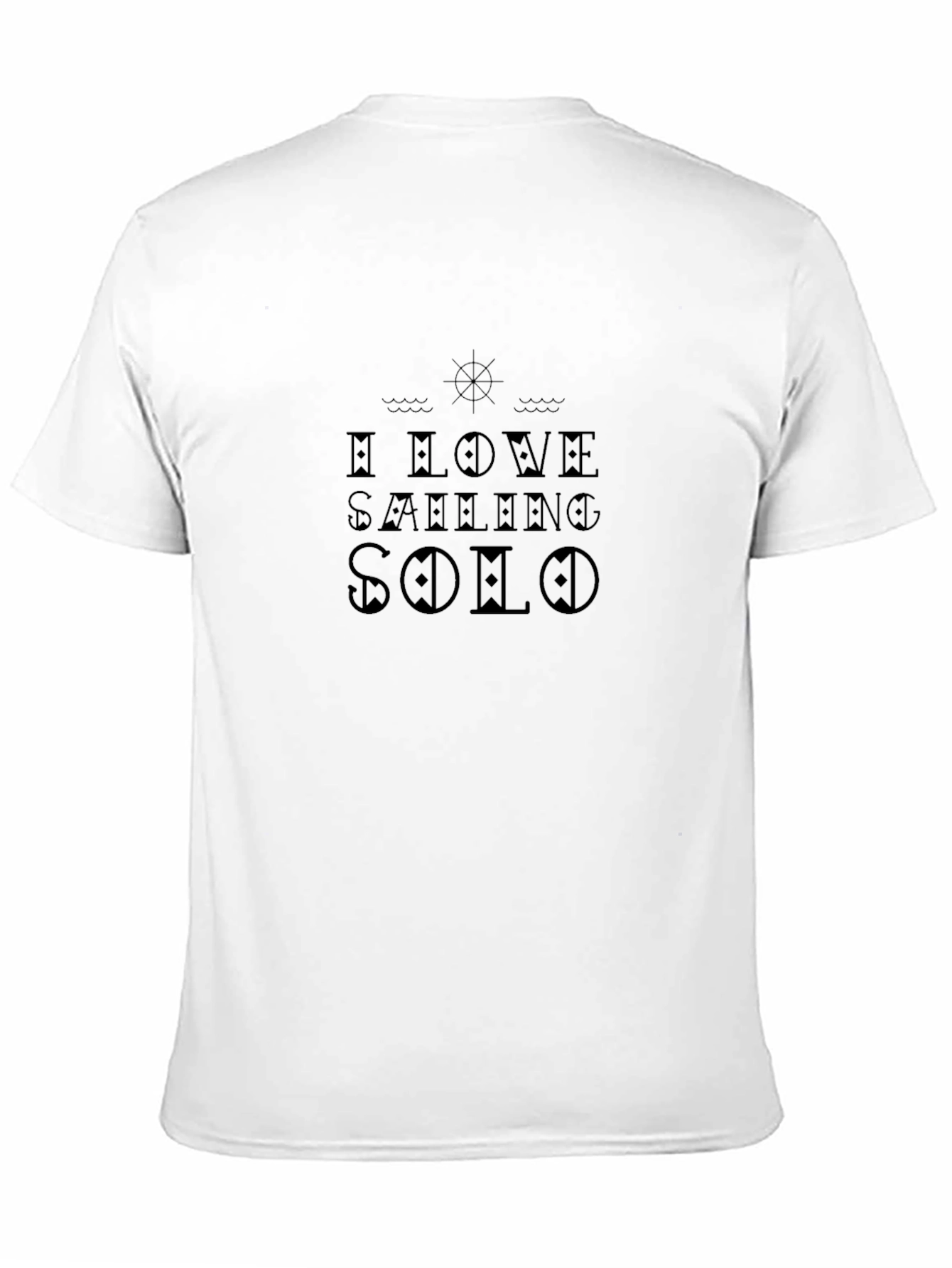 Black I Love Sailing Solo Black T-Shirt view 11