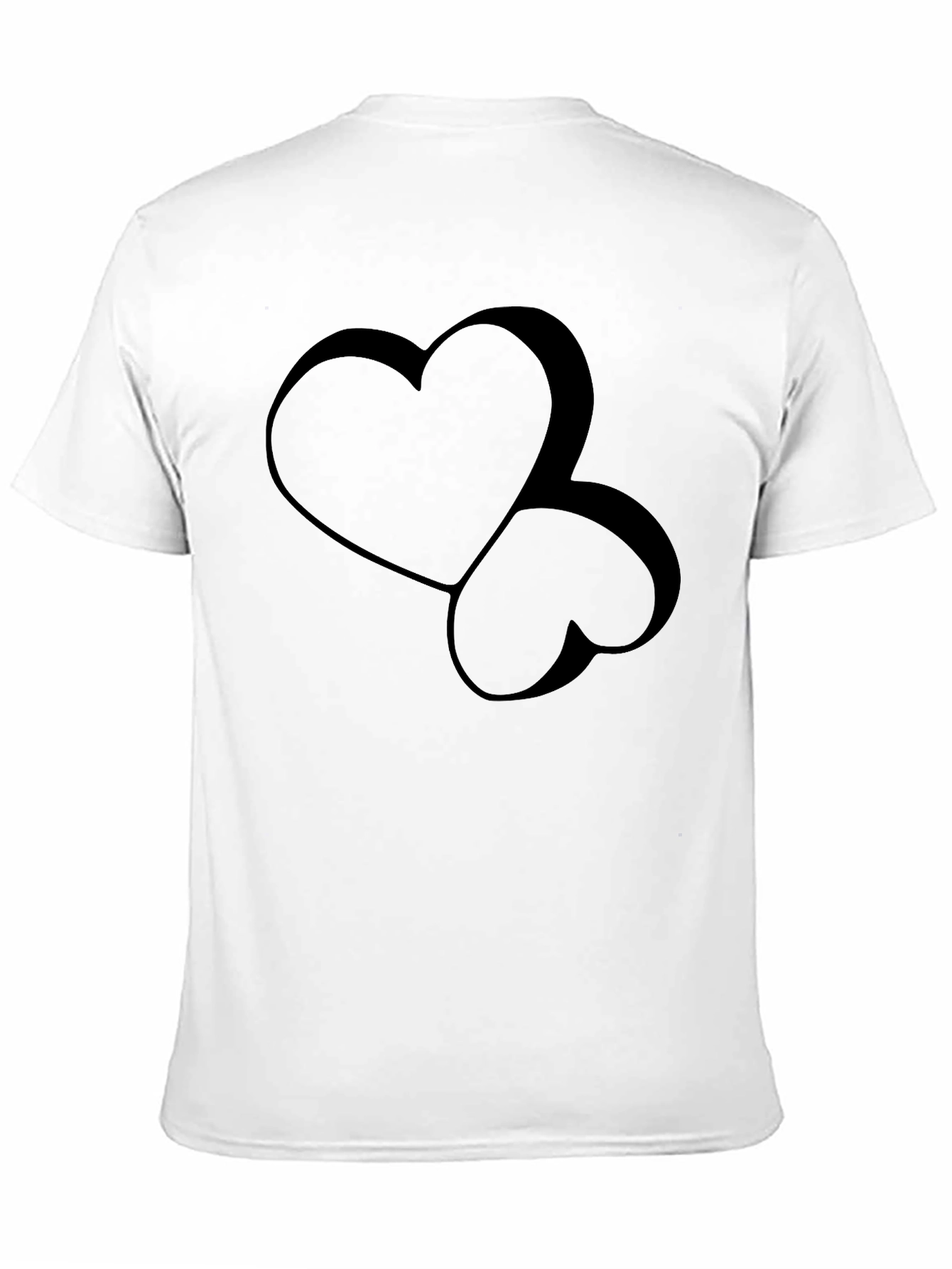 Black Stylish Black Heart Graphic Tee - Modern Casual Wear view 11