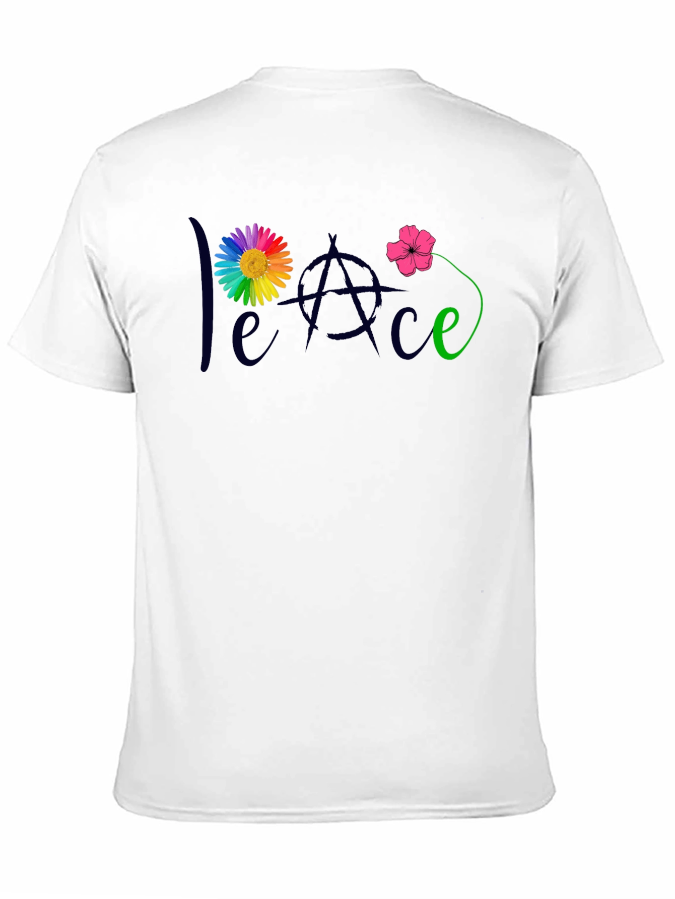 Black Peace Flower T-Shirt - Men's Black Tee view 11