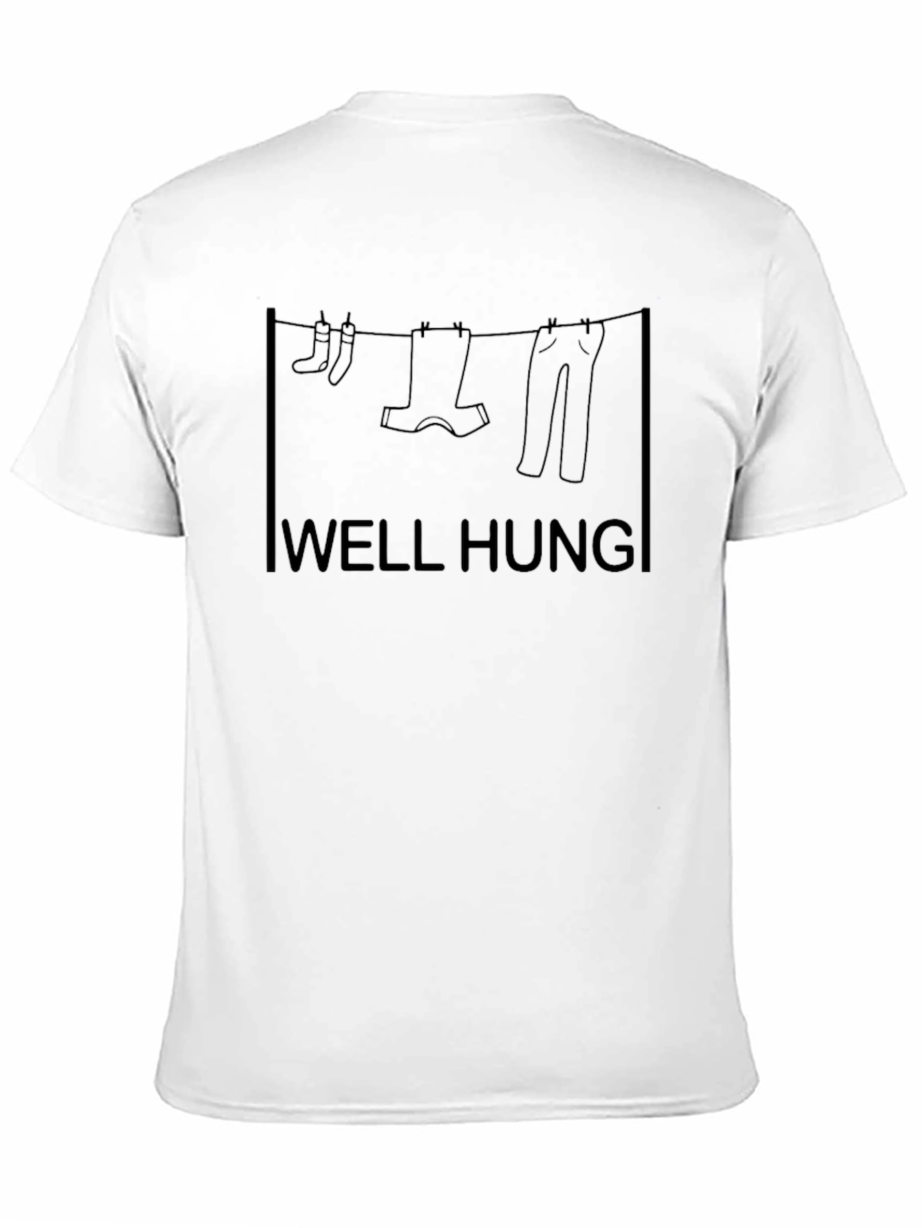 Black Well Hung T-Shirt - Humor Graphic Tee view 11