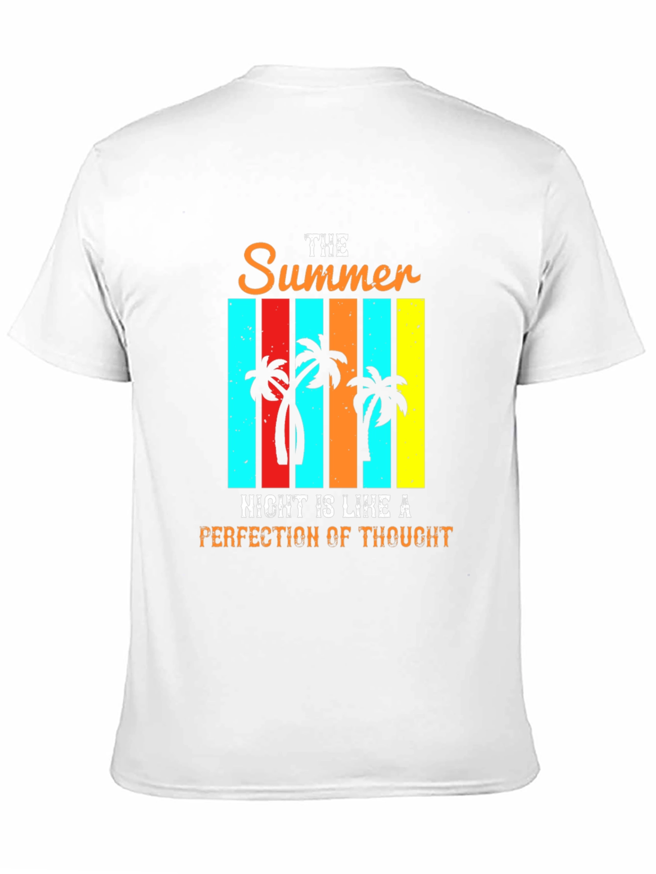 Black Summer Night Palm Tree Graphic T-Shirt view 11