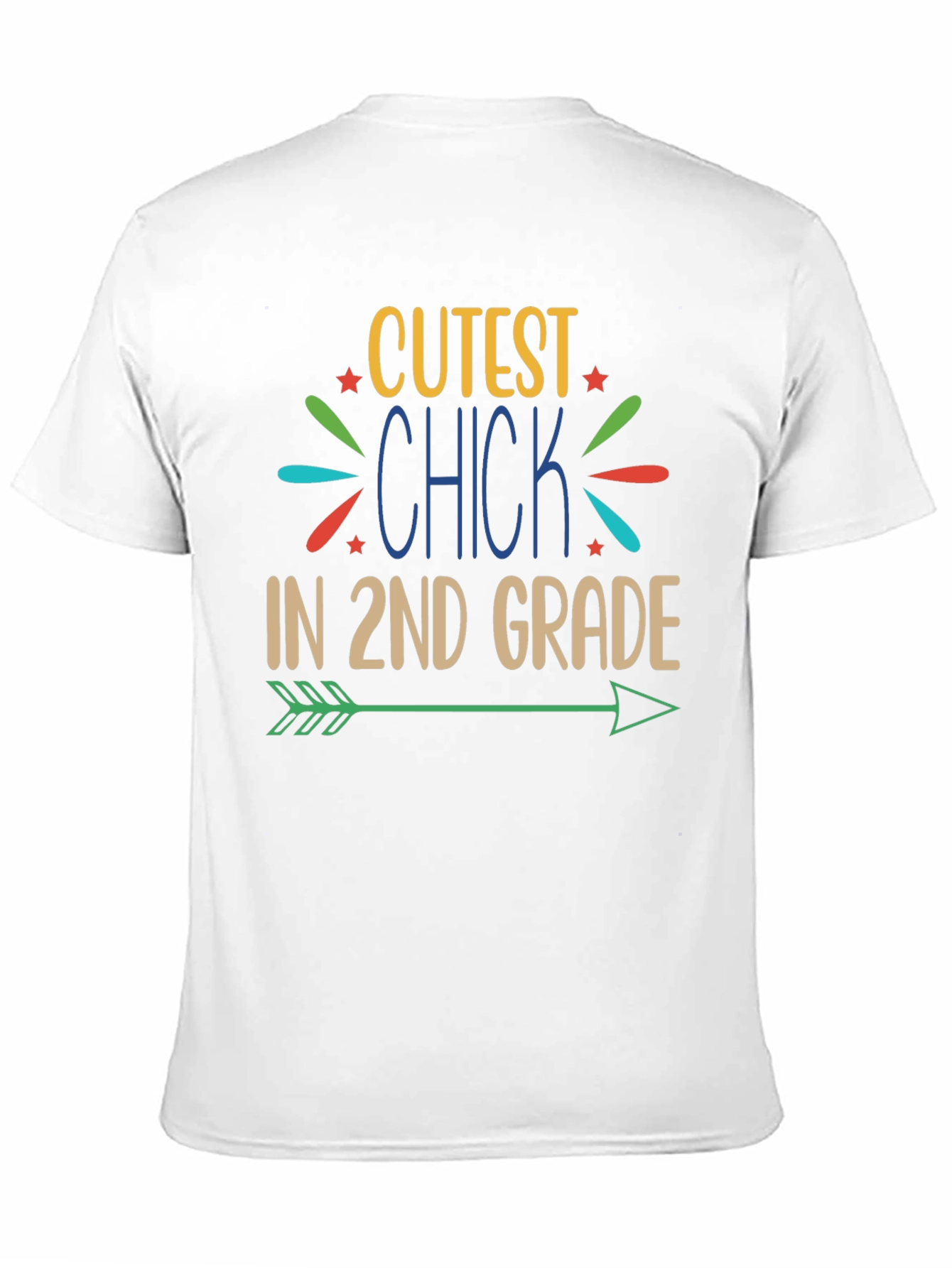 Black Cutest Chick 2nd Grade Arrow Graphic T-Shirt view 11