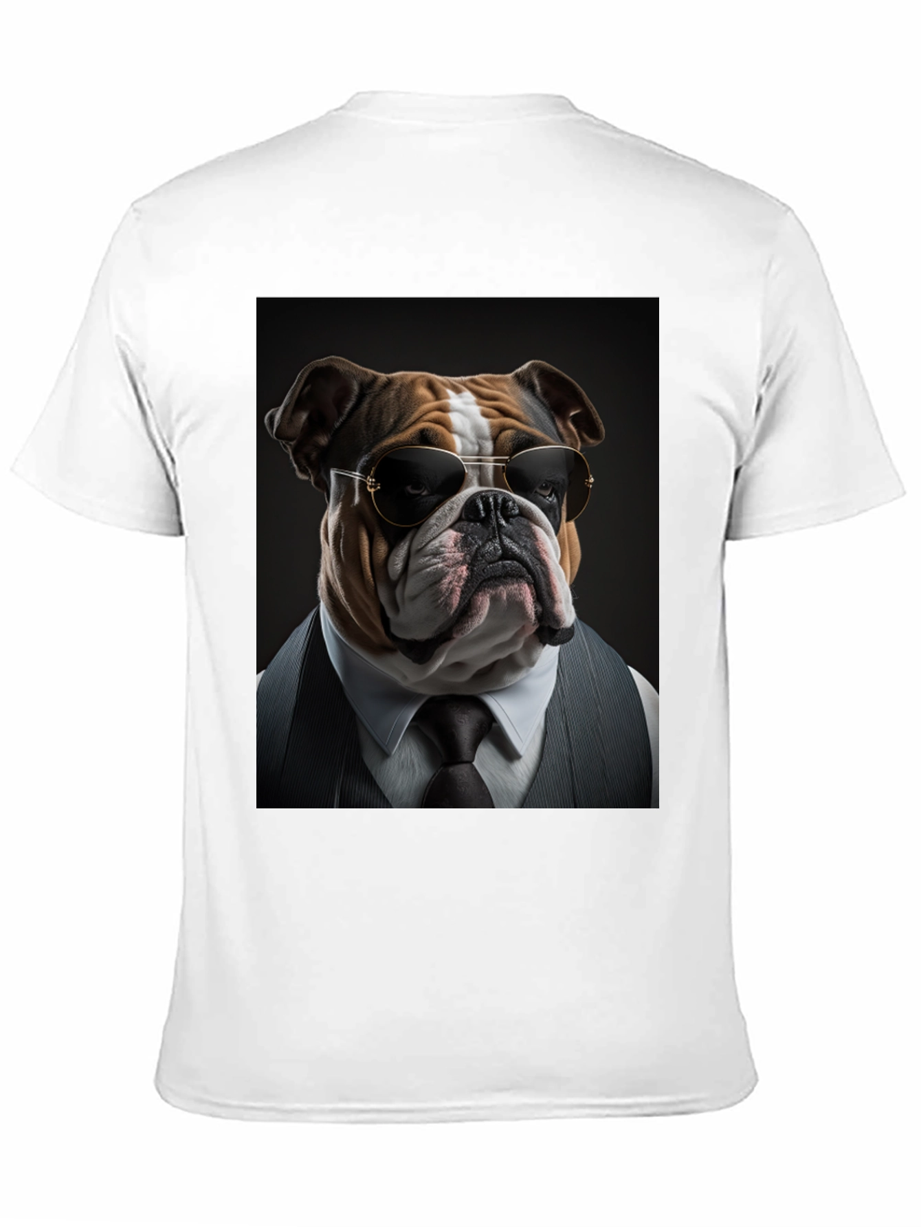 Black Bulldog Boss T-Shirt: Cool Dog in Suit! view 11