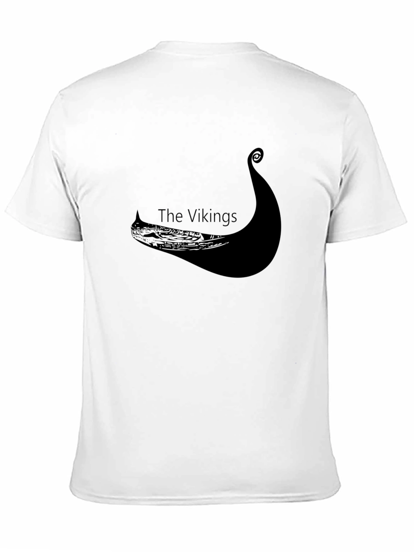 Black Viking Ship Graphic Tee - Black Cotton T-Shirt view 11
