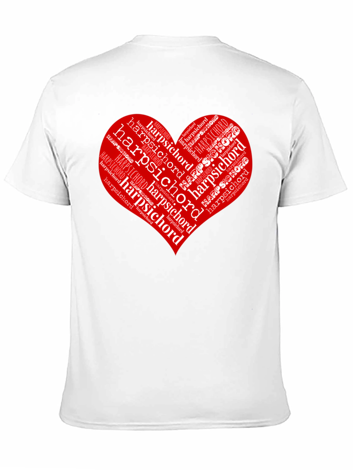 Black Harpsichord Heart T-Shirt - Music Lover Tee view 11