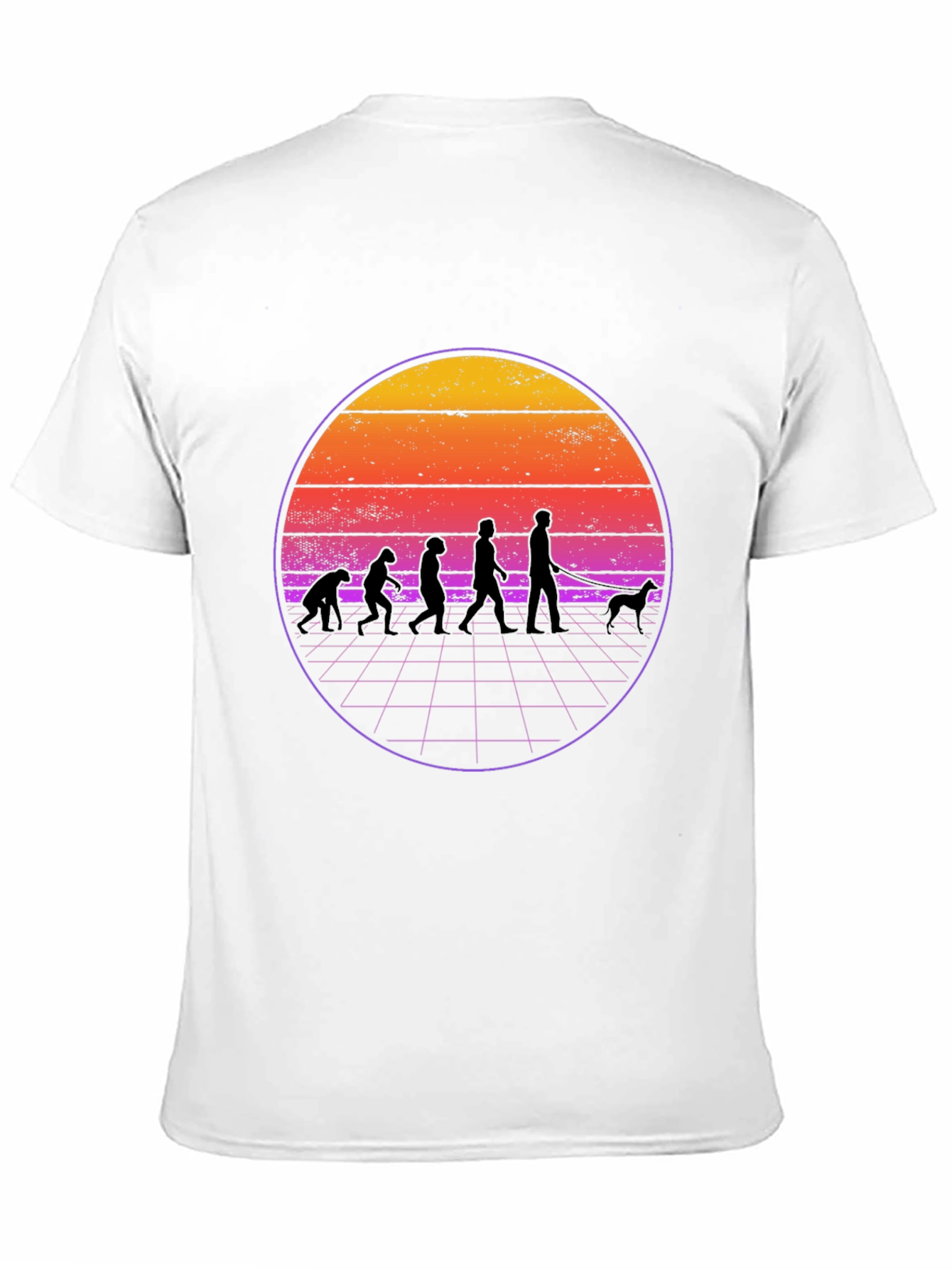 Black Retro Evolution Dog Walker Black T-Shirt view 11