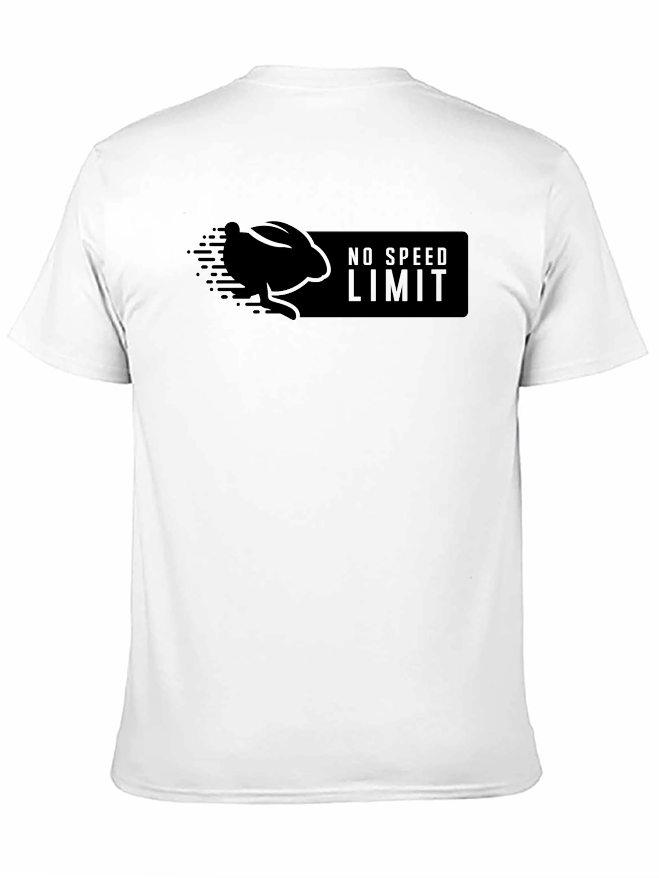 Black No Speed Limit Black T-Shirt with Rabbit Design view 11