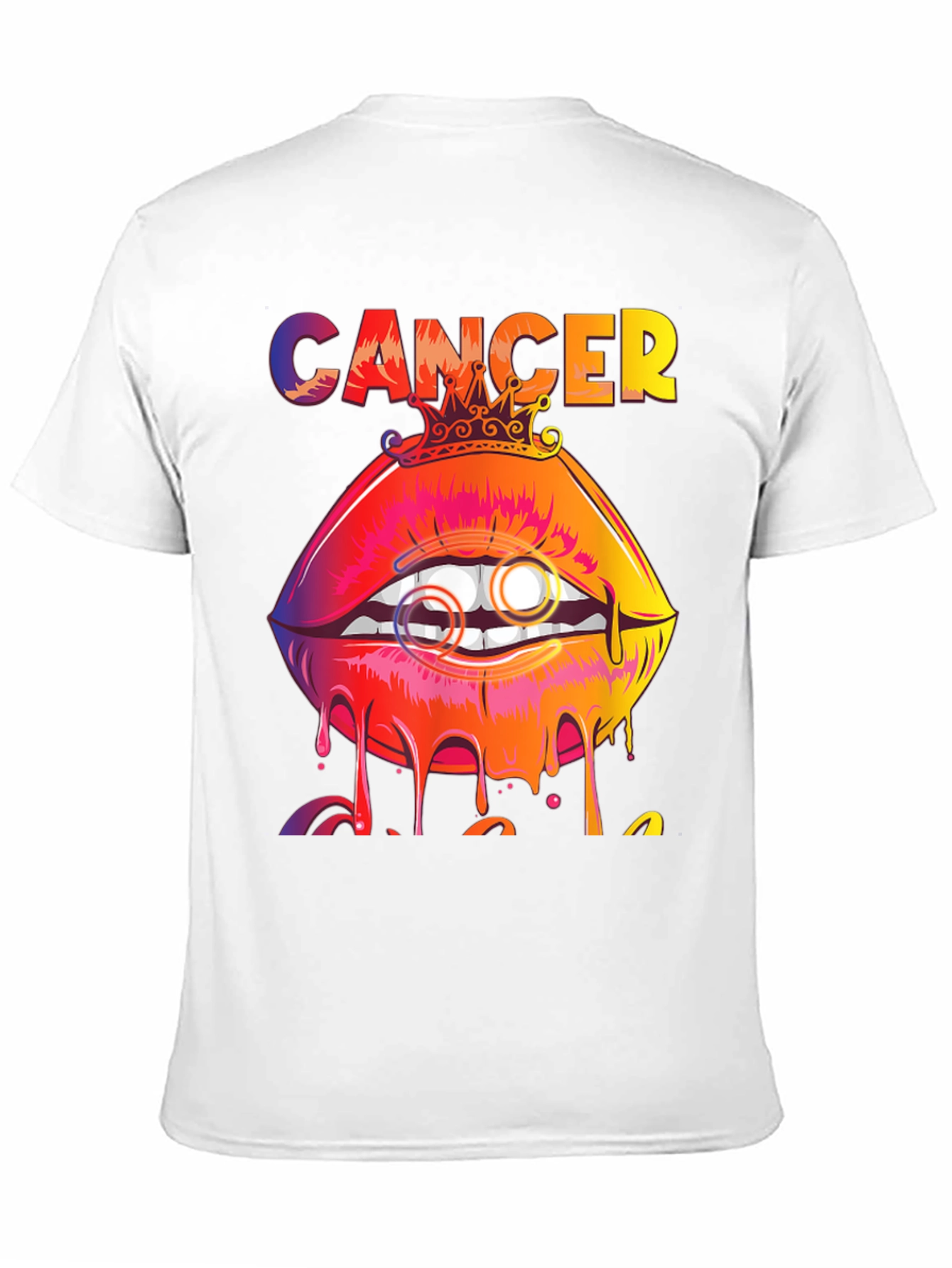 Black Cancer Zodiac Lips Graphic T-Shirt view 11