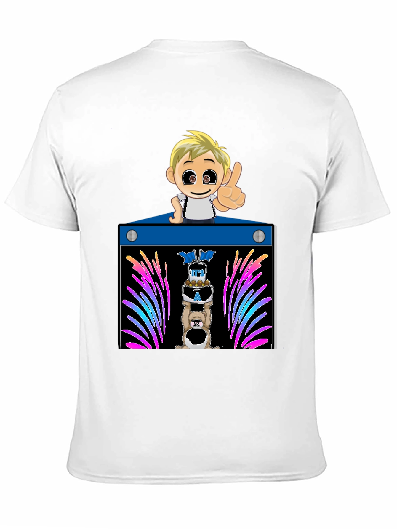 Black Cartoon Boy Birthday T-Shirt view 11